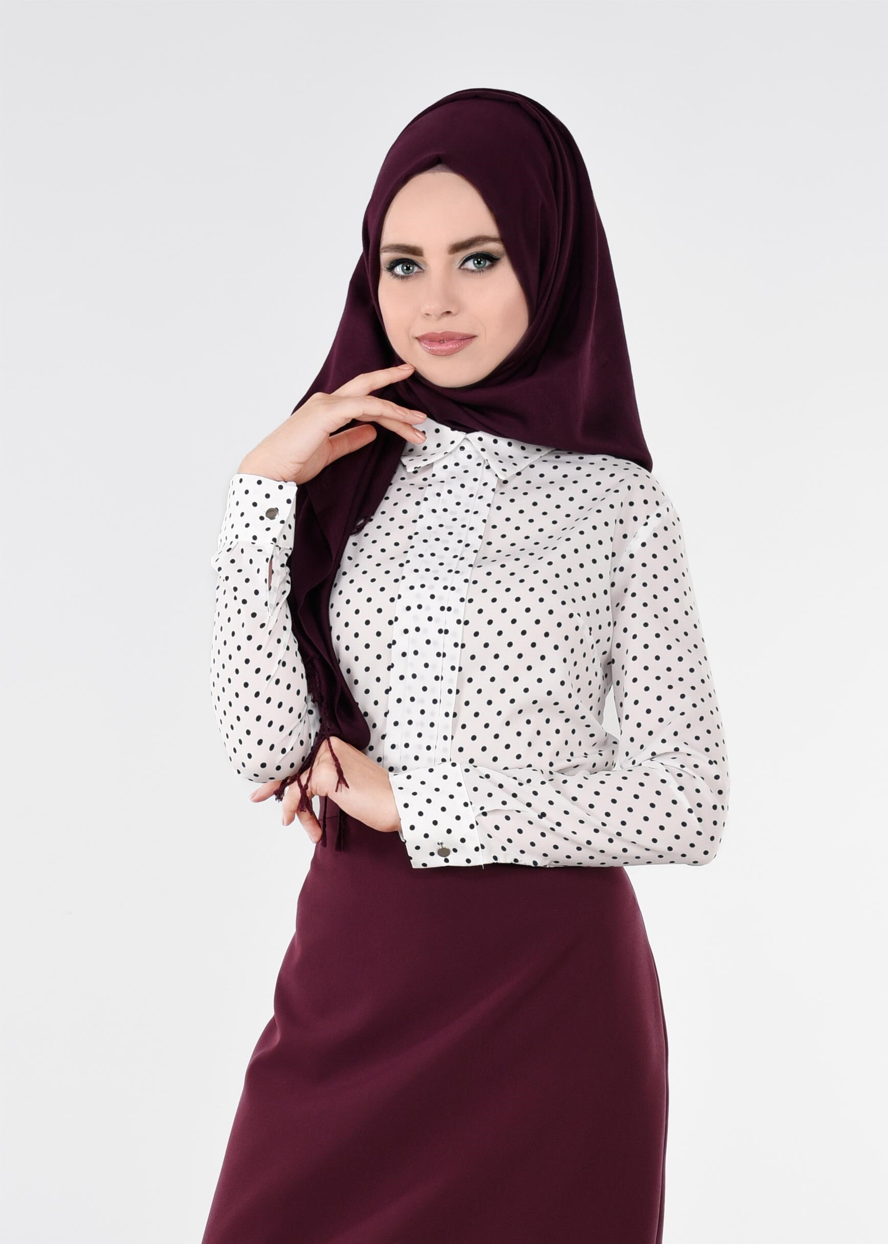 Tesettür giyim BEJ 4545 ROSA 2411 BLUZ 38/46