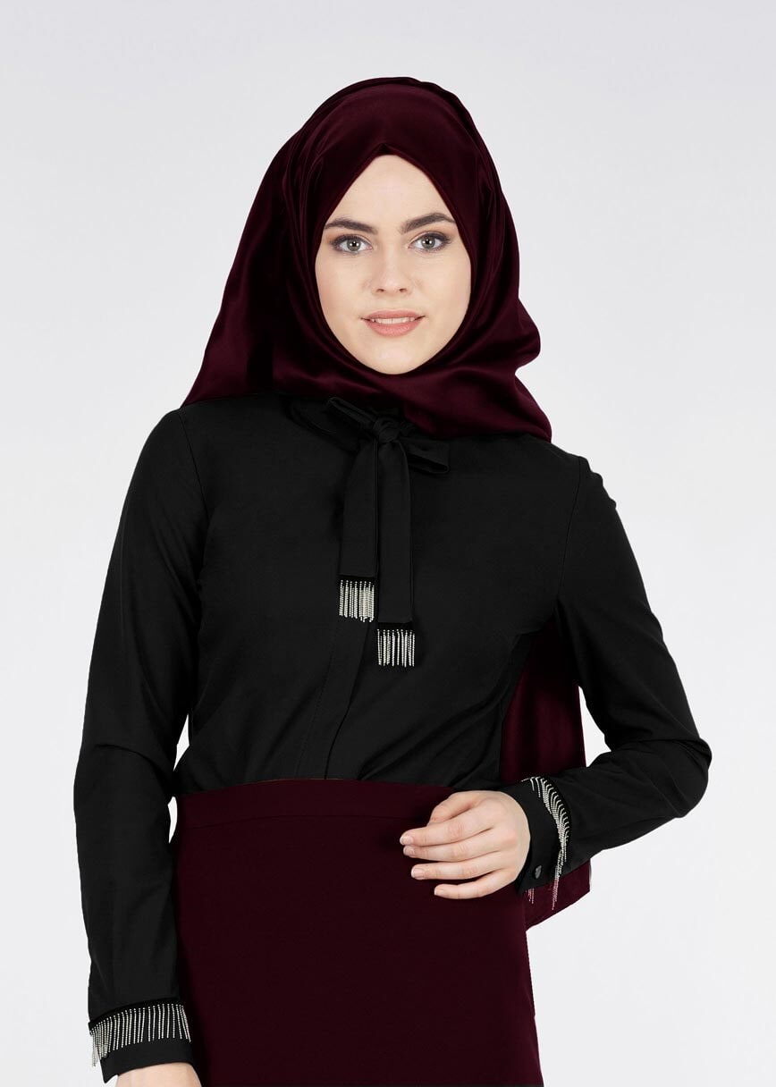 Tesettür giyim SİYAH 4072-1 NEW LOREN BLUZ 38/46 TEK40