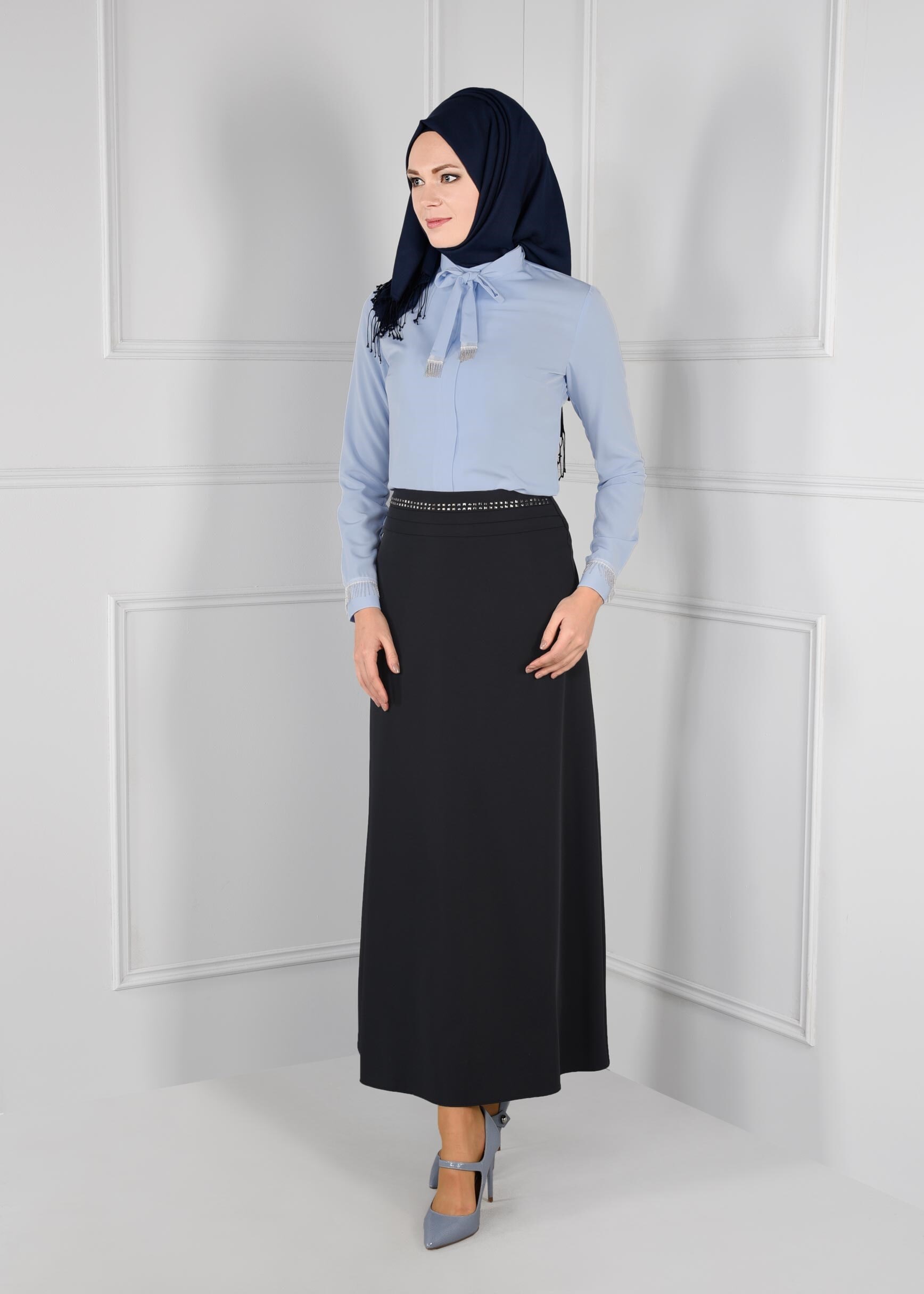 Tesettür giyim MAVİ 4072-1 NEW LOREN BLUZ 38/46 TEK40