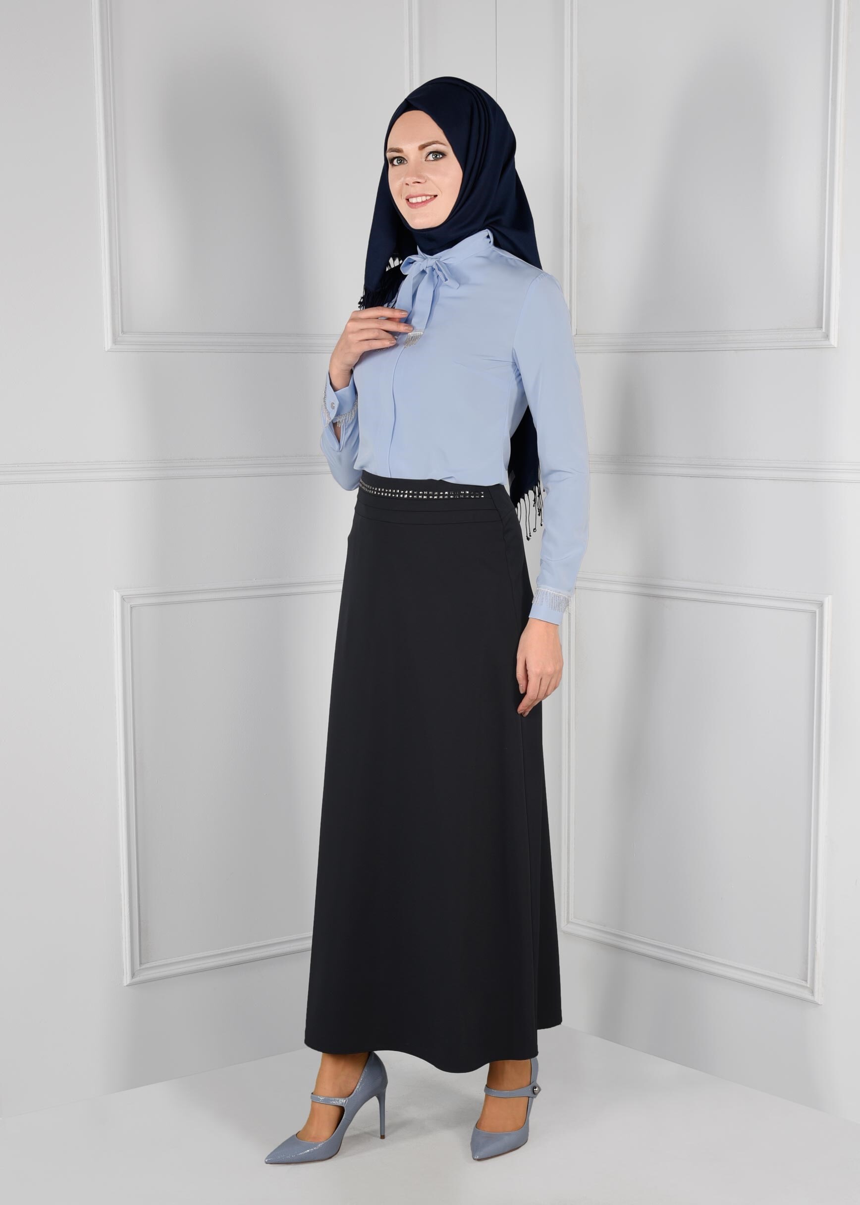 Tesettür giyim MAVİ 4072-1 NEW LOREN BLUZ 38/46 TEK40