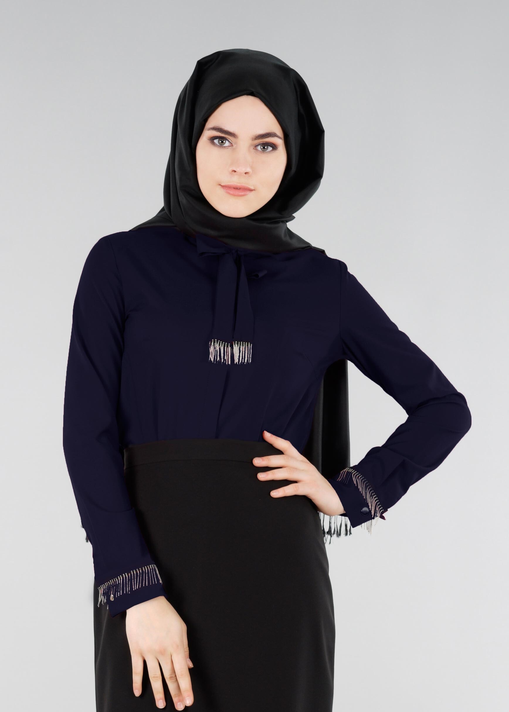 Tesettür giyim LACİVERT 4072-1 NEW LOREN BLUZ 38/46 TEK40