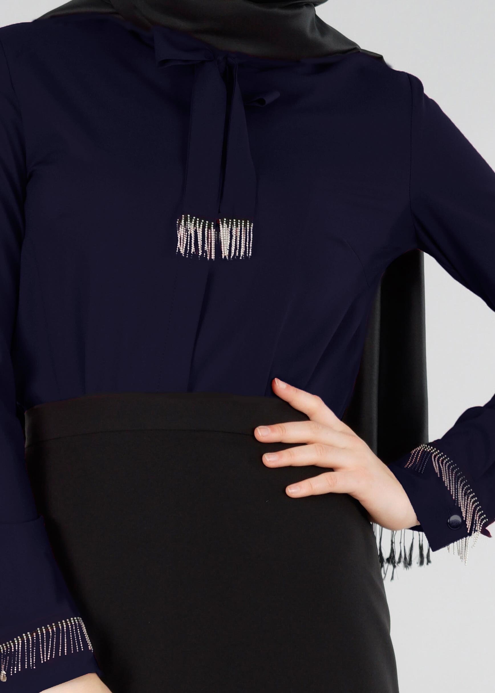 Tesettür giyim LACİVERT 4072-1 NEW LOREN BLUZ 38/46 TEK40