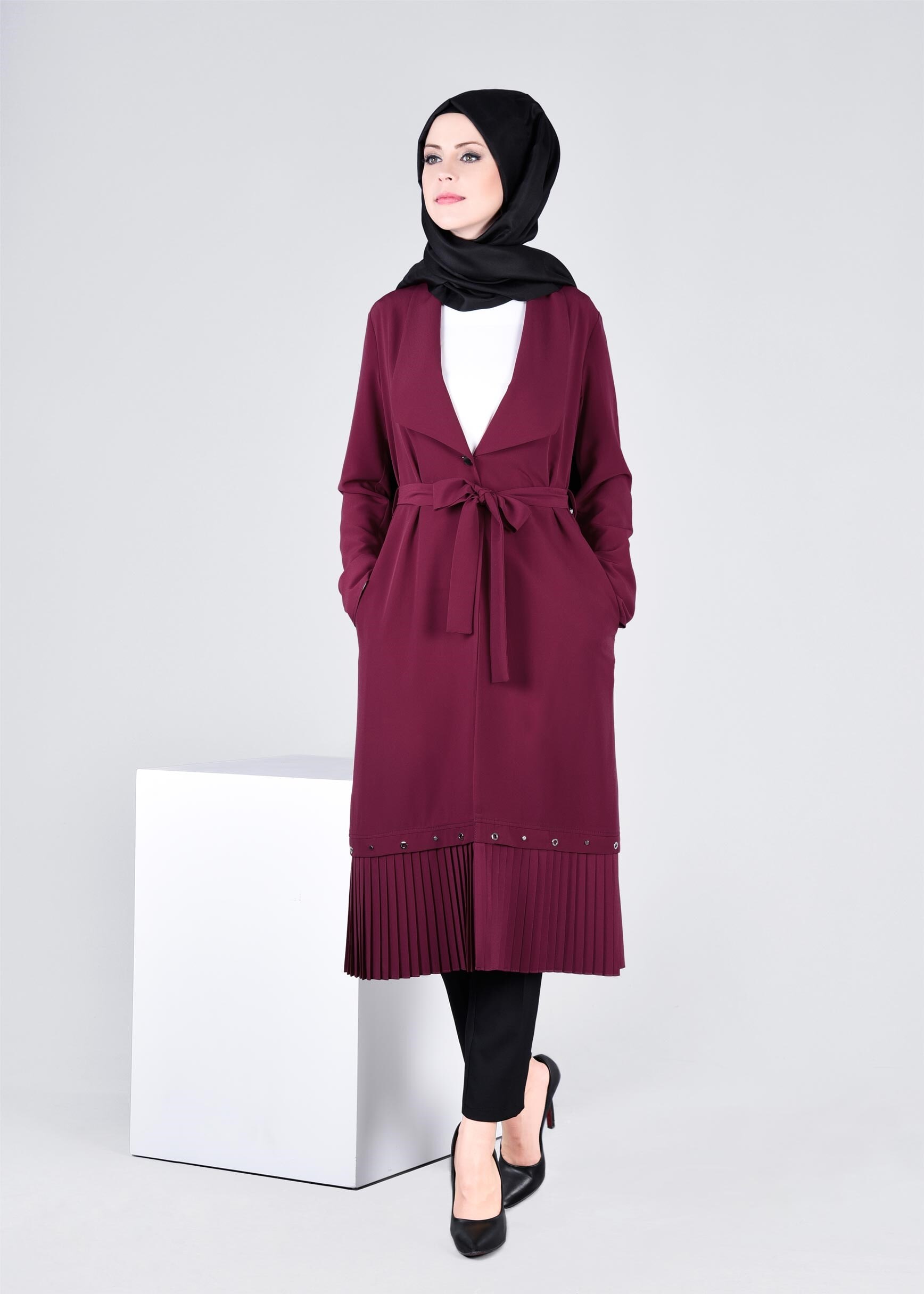 Tesettür giyim BORDO 4131 CRİSS CEKET 38/46 TEK40