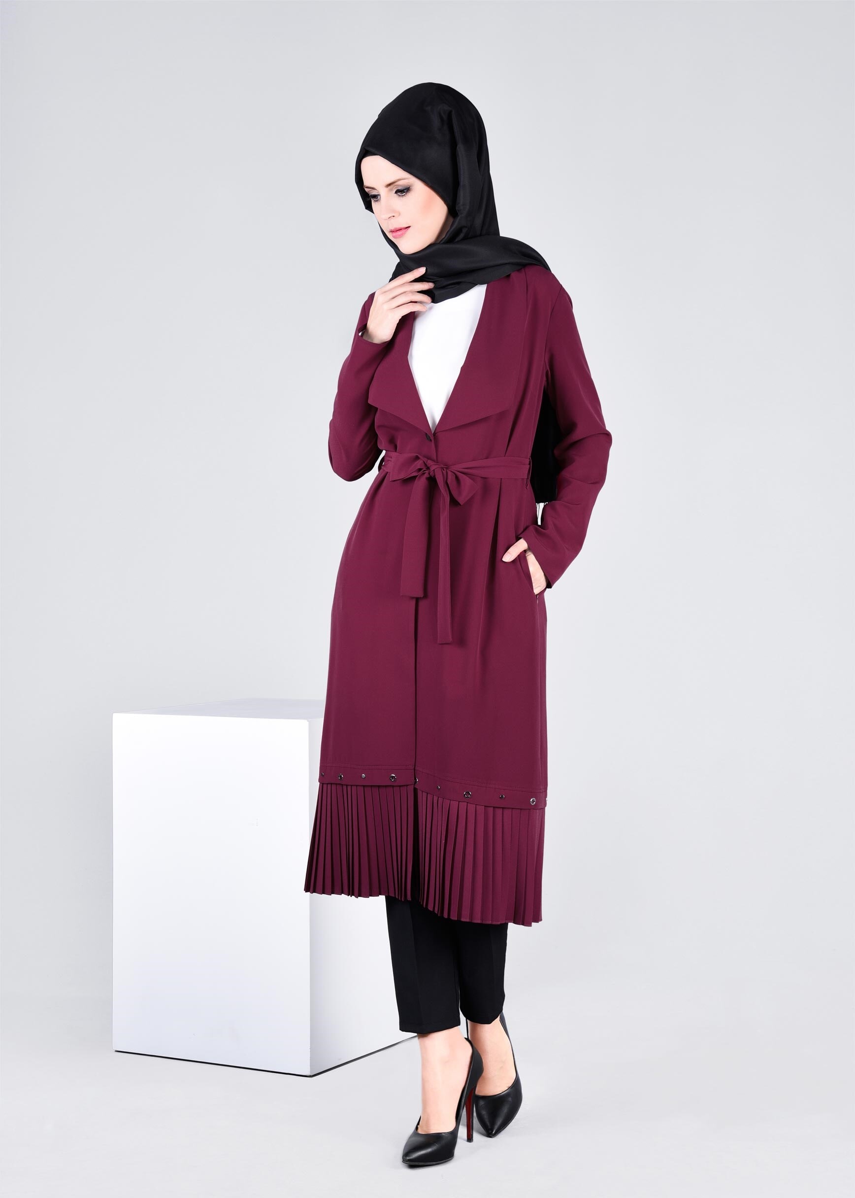 Tesettür giyim BORDO 4131 CRİSS CEKET 38/46 TEK40