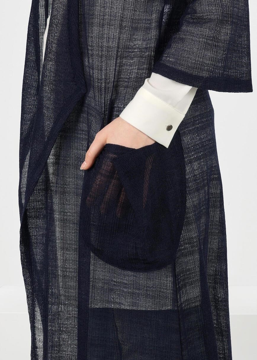 Tesettür giyim LACİVERT 4141 ÇİZGİLİ DANTEL TESETTÜR CEKET 38/46