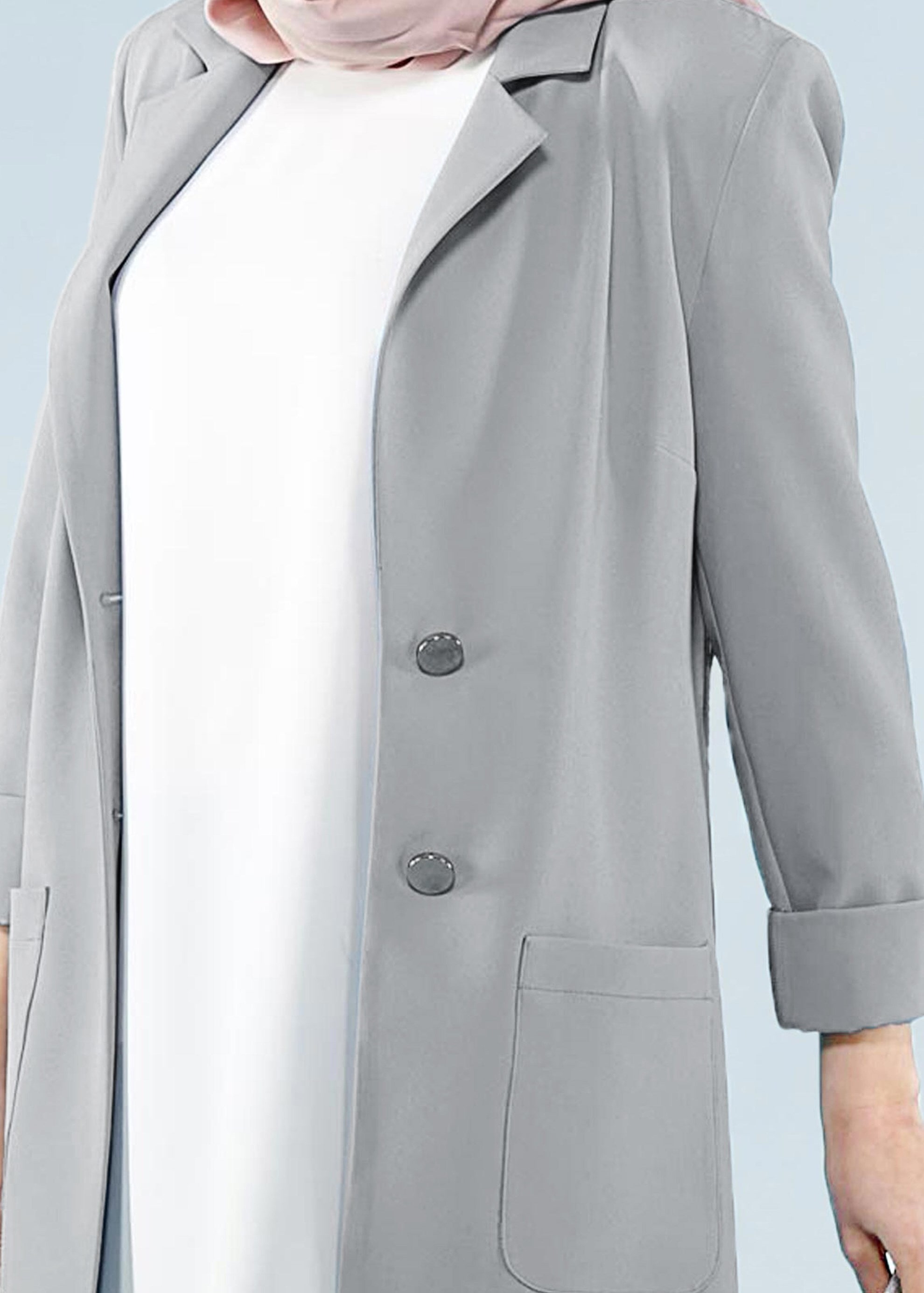 Tesettür giyim GRİ 4171 ZOOM CEKET 38/46 TEK40