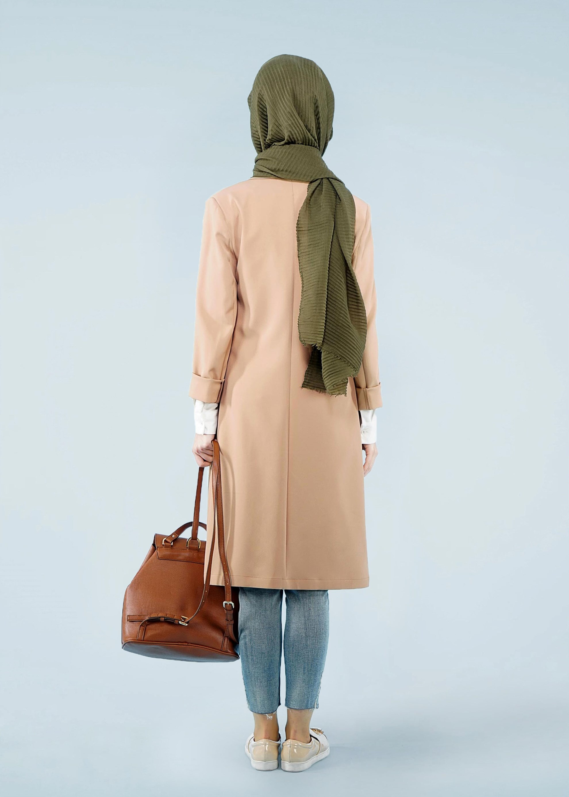 Tesettür giyim KAHVE 4171 ZOOM CEKET 38/46 TEK40