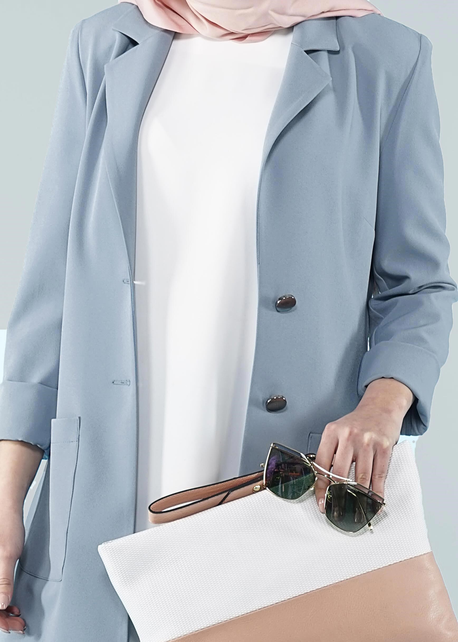 Tesettür giyim MAVİ 4171 ZOOM CEKET 38/46 TEK40