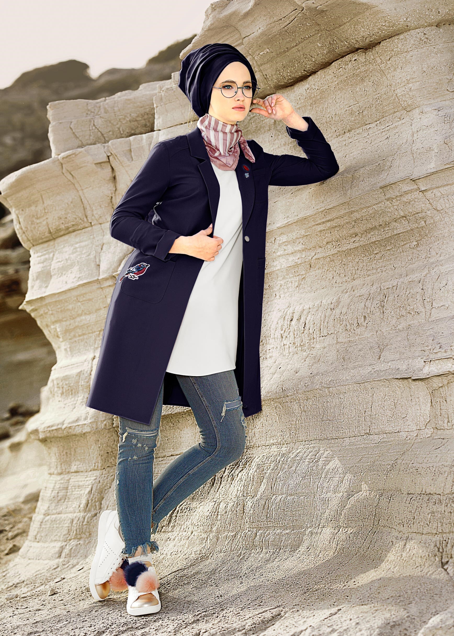 Tesettür giyim LACİVERT 4181 RENGİN 55557 CEKET 36/44 TEK40-38