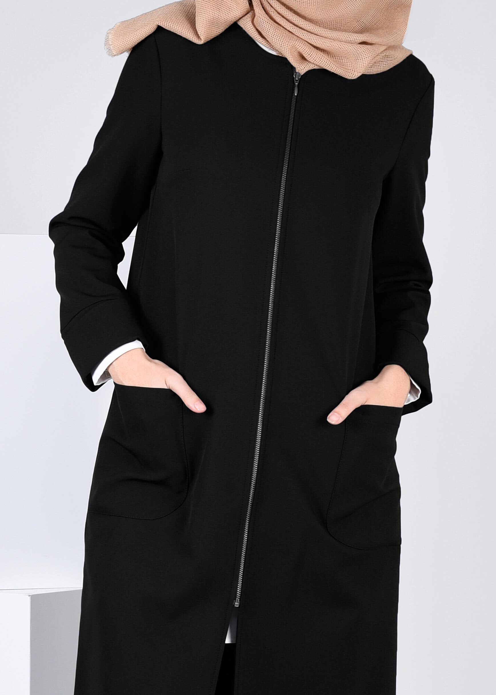 Tesettür giyim SİYAH 4183 ZOOM TESETTÜR CEKET 38/46 TEK40