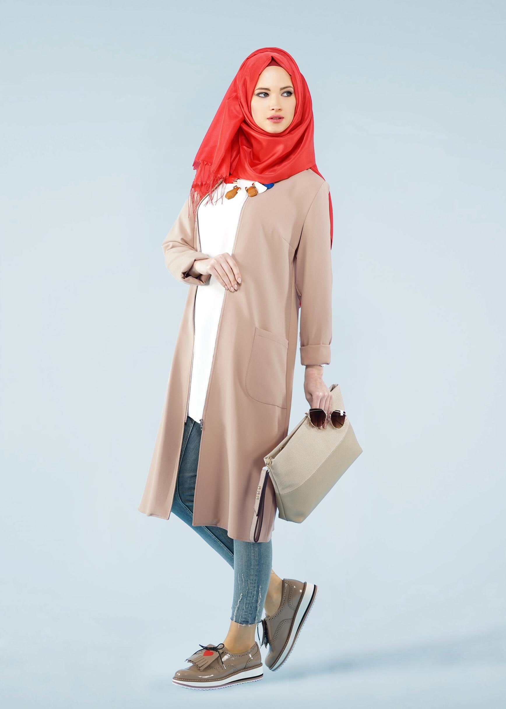 Tesettür giyim KAHVE 4183 ZOOM TESETTÜR CEKET 38/46 TEK40