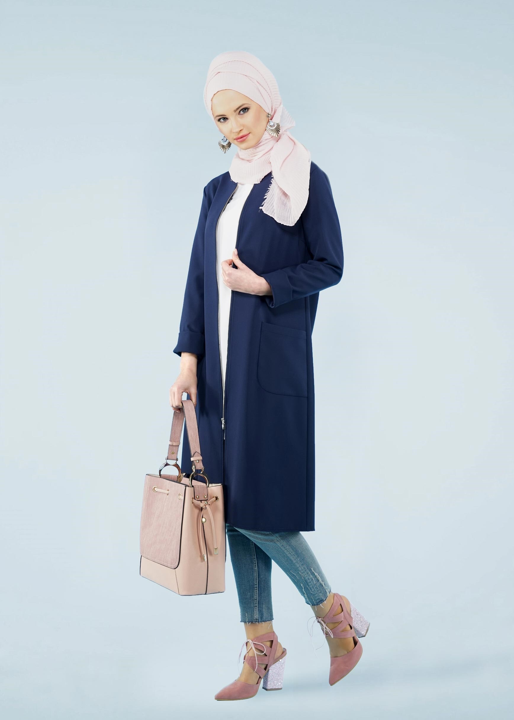 Tesettür giyim LACİVERT 4183 ZOOM TESETTÜR CEKET 38/46 TEK40