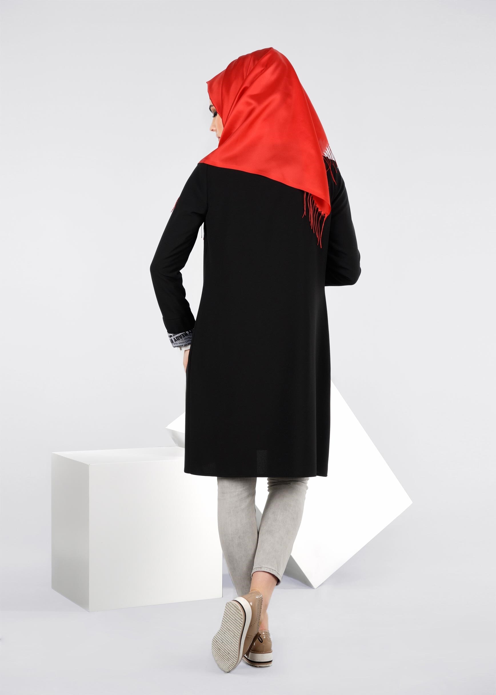 Tesettür giyim SİYAH 4219 CAMİLA 6385 CEKET 38/46 TEK40