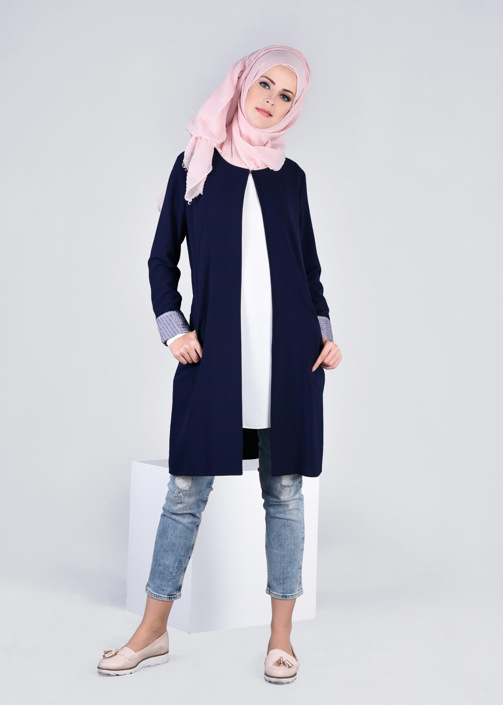 Tesettür giyim LACİVERT 4219 CAMİLA 6385 CEKET 38/46 TEK40