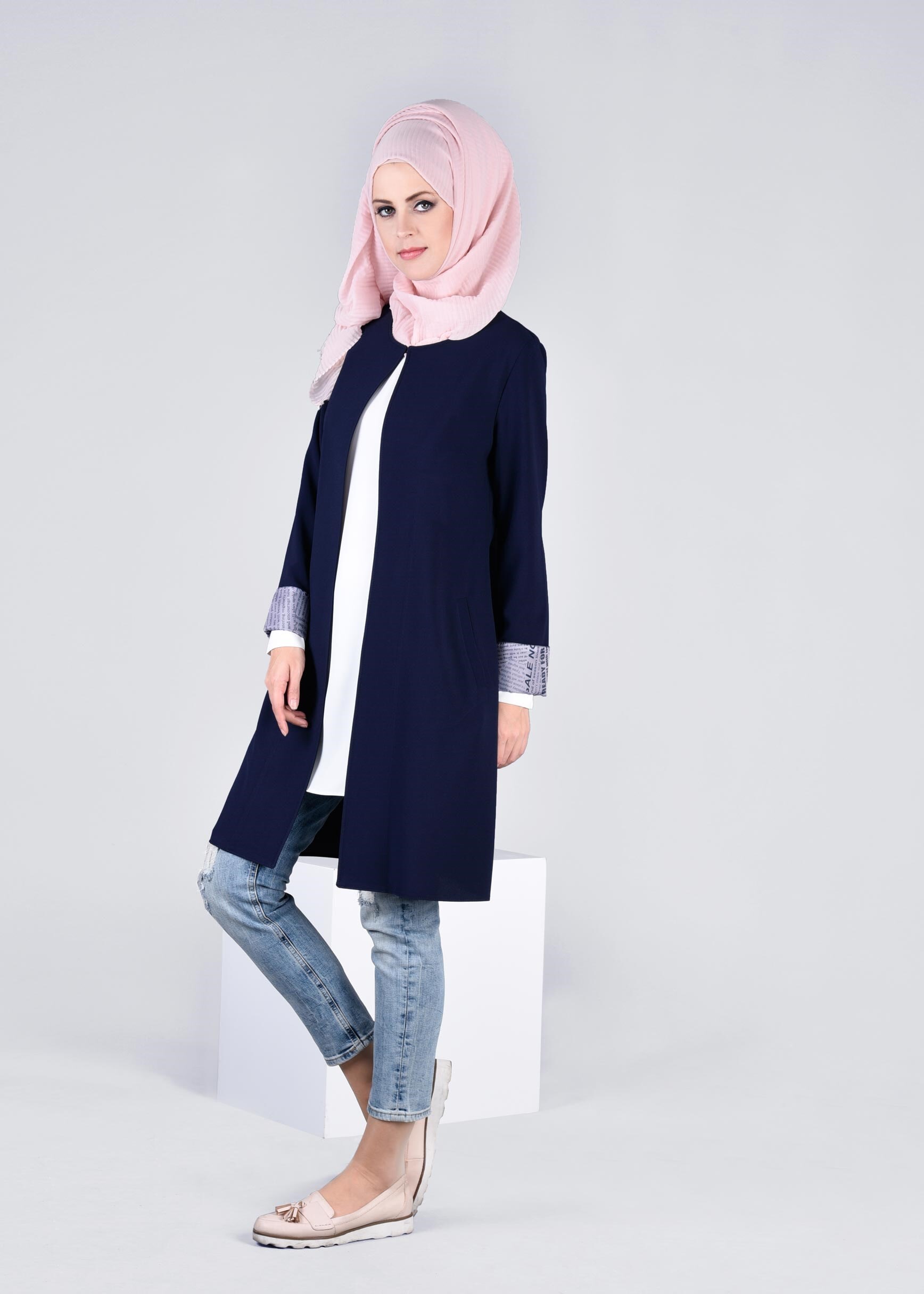 Tesettür giyim LACİVERT 4219 CAMİLA 6385 CEKET 38/46 TEK40