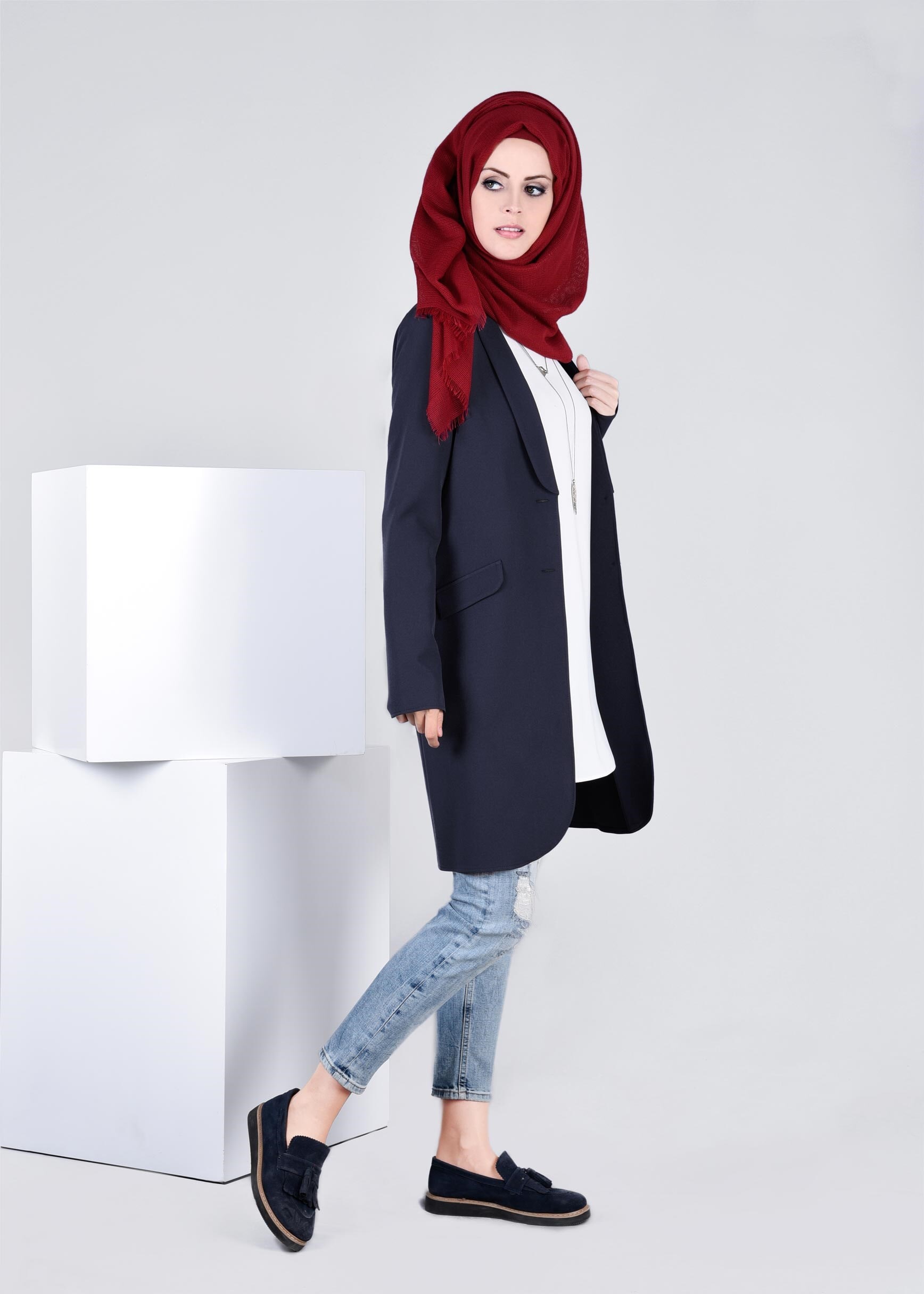 Tesettür giyim LACİVERT 4222 ZOOM CEKET 38/46 TEK36