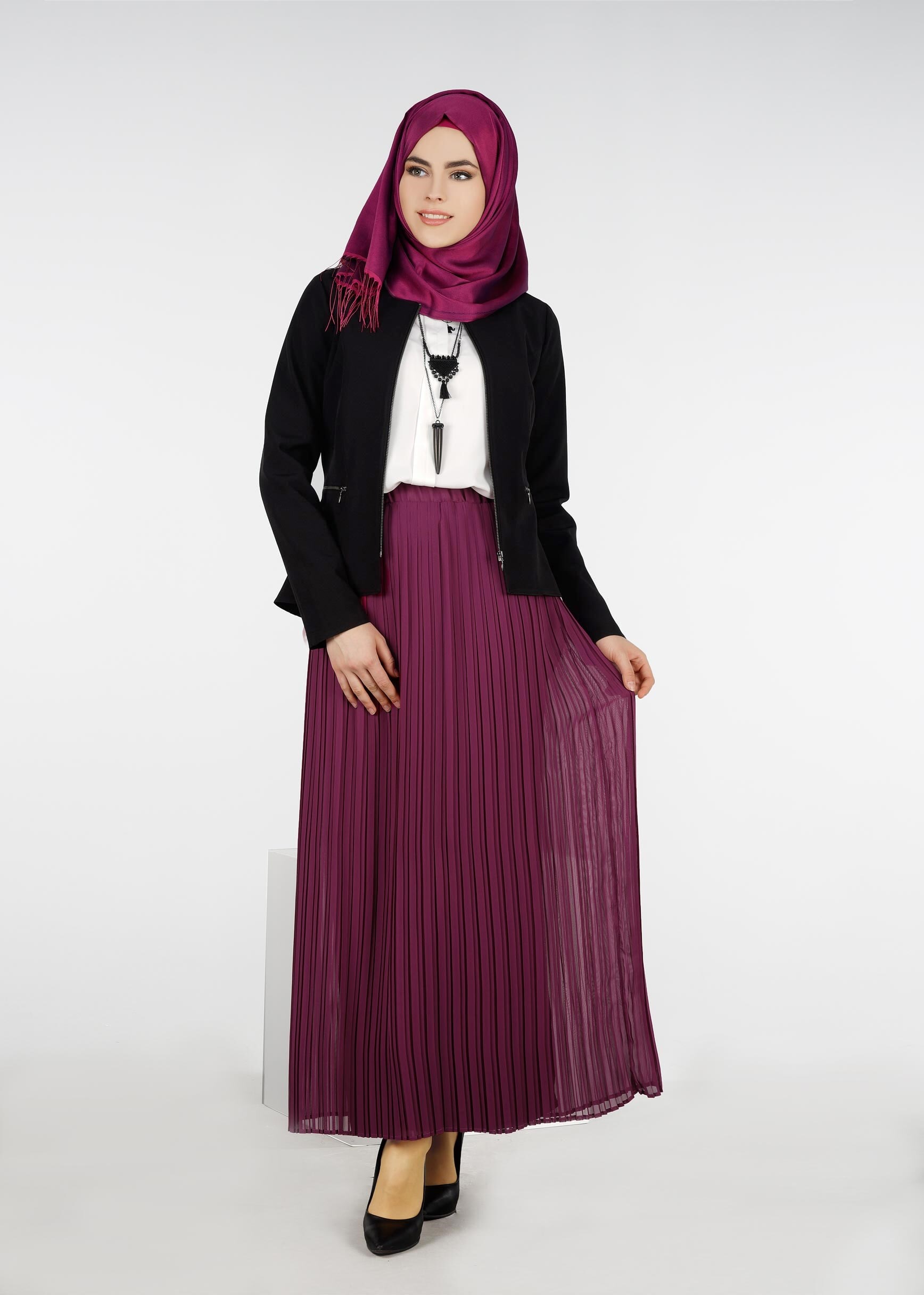 Tesettür giyim SİYAH 4223 ZOOM CEKET 36/42