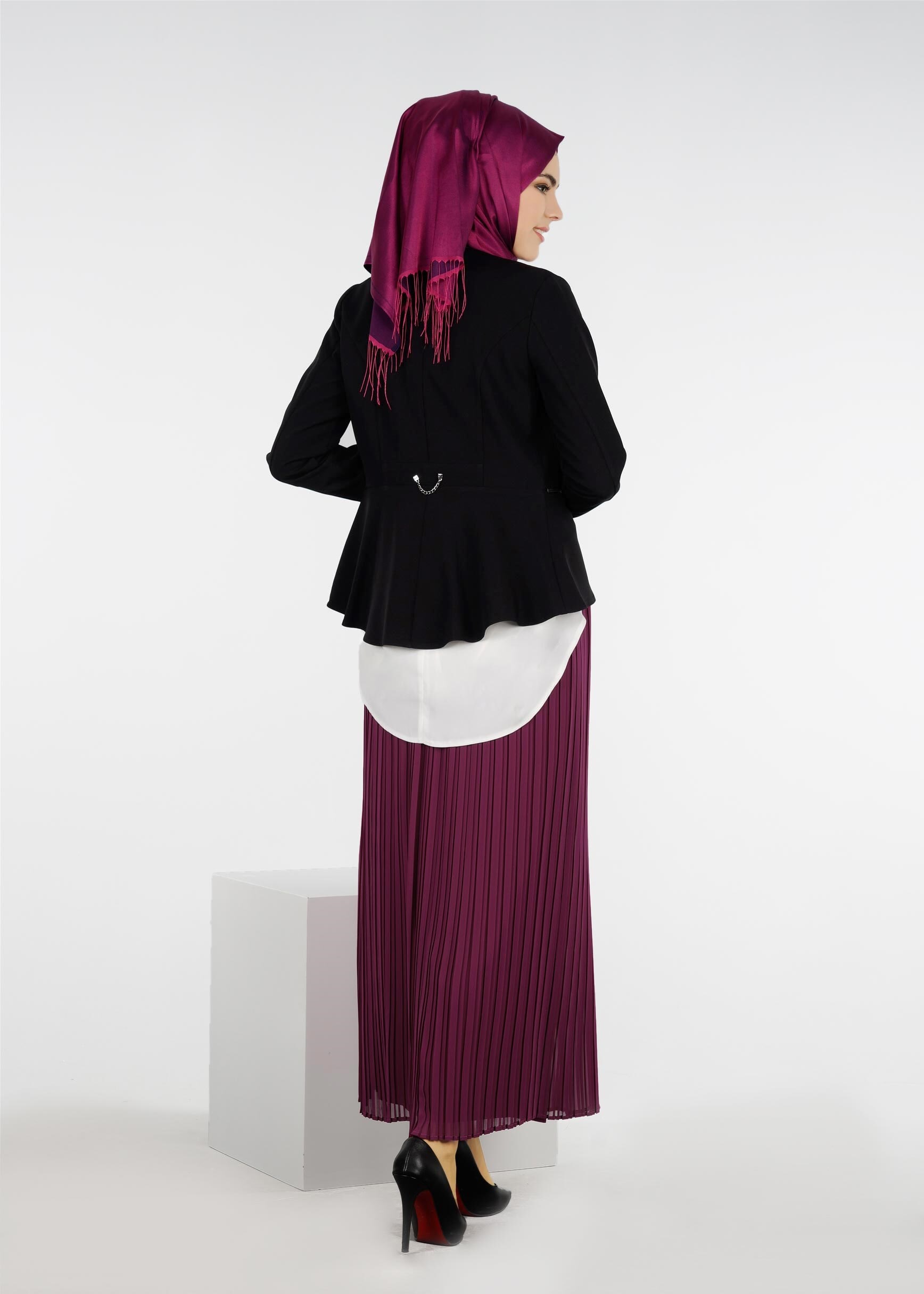 Tesettür giyim SİYAH 4223 ZOOM CEKET 36/42