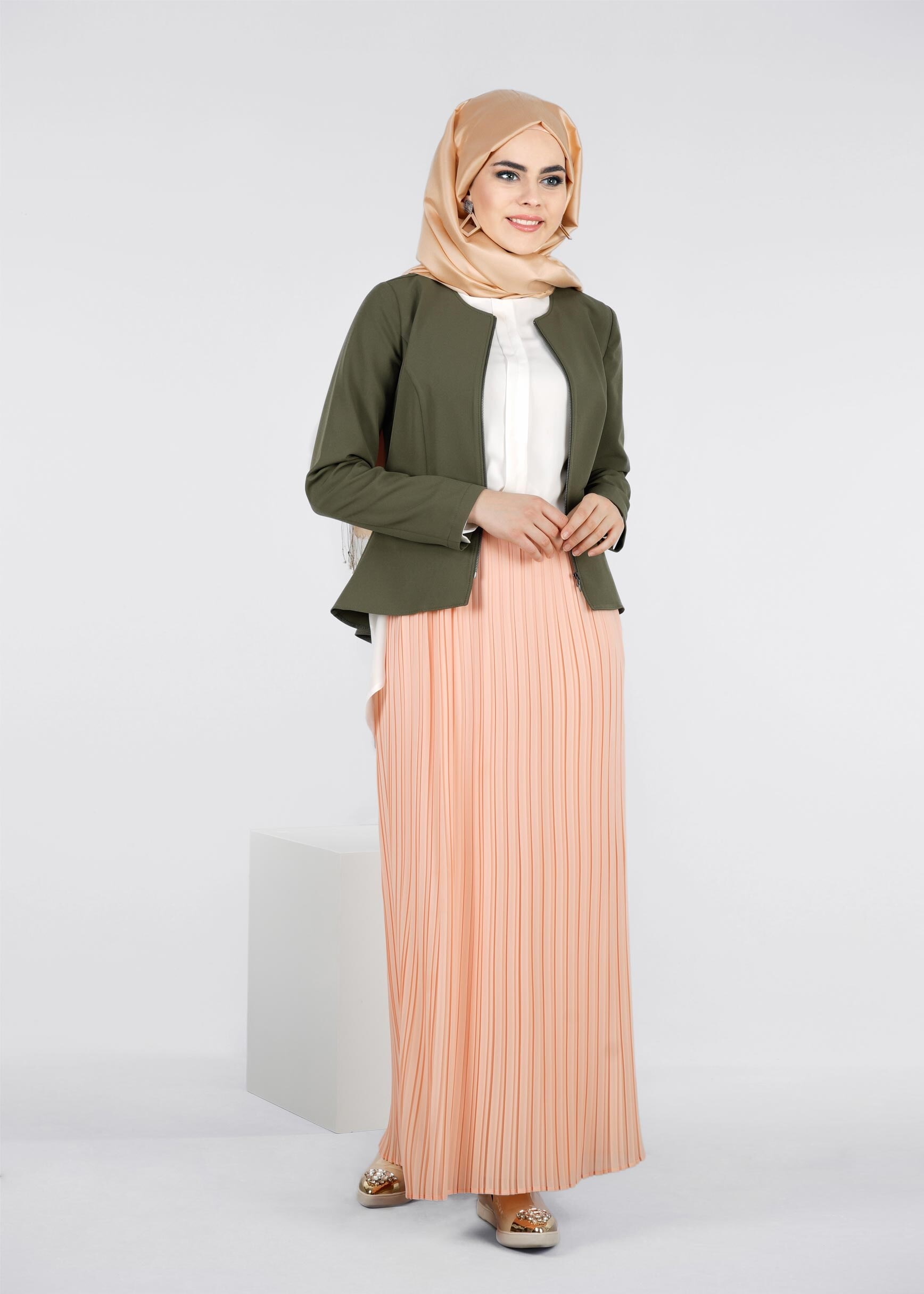 Tesettür giyim HAKİ 4223 ZOOM CEKET 36/42