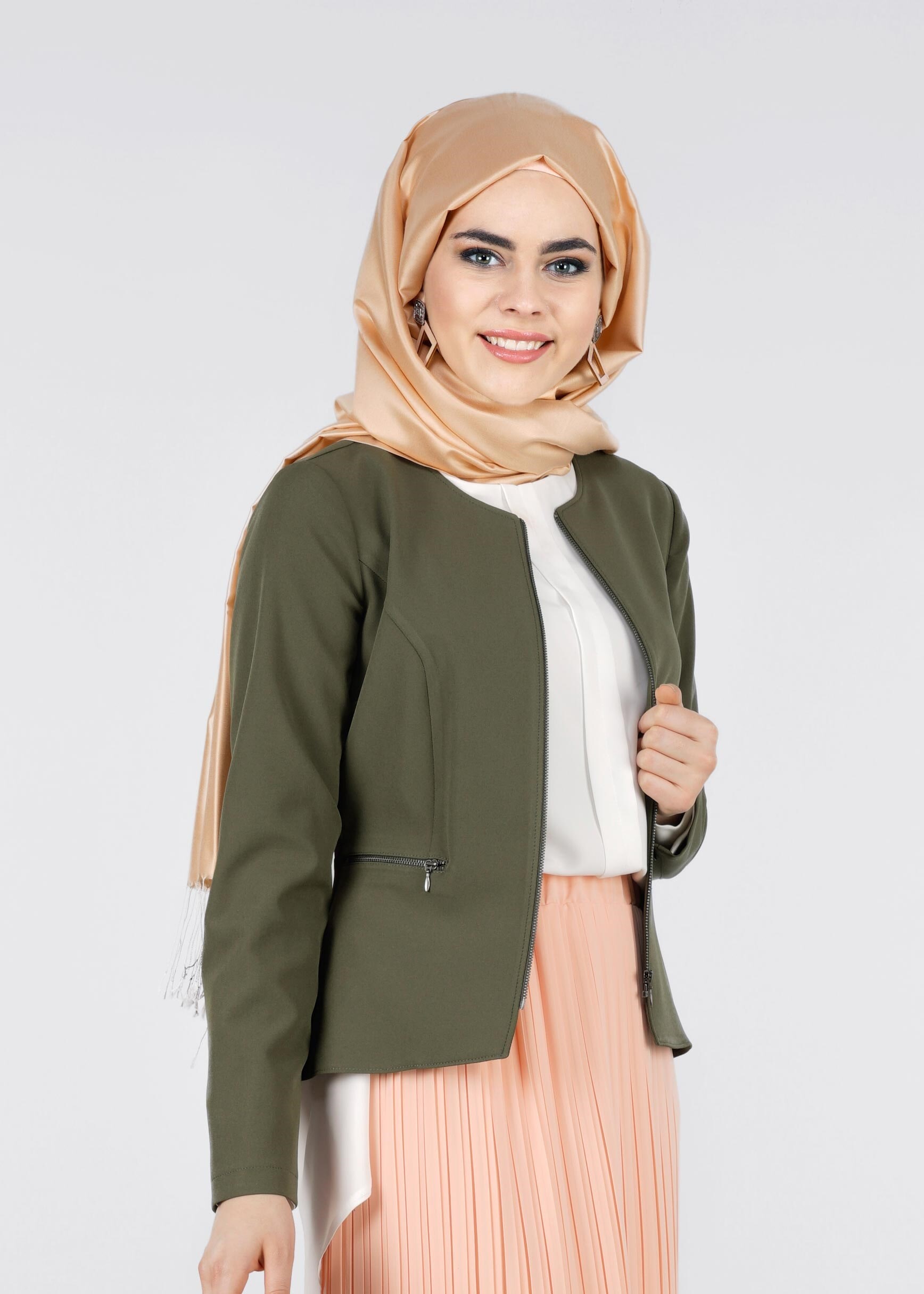 Tesettür giyim HAKİ 4223 ZOOM CEKET 36/42