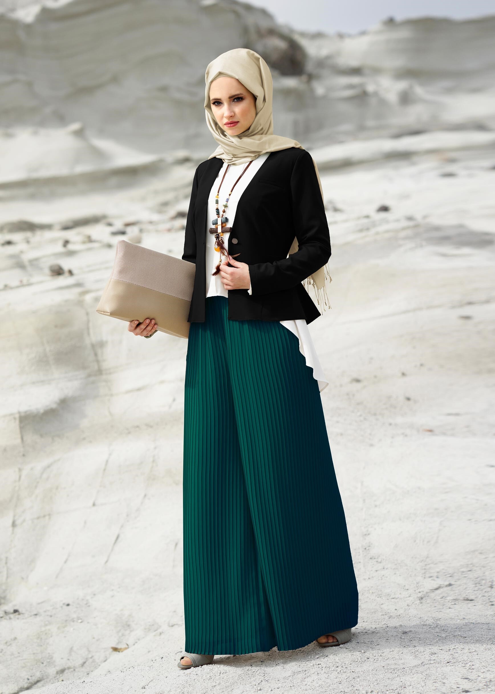 Tesettür giyim SİYAH 4224 ZOOM CEKET 38/44 TEK36