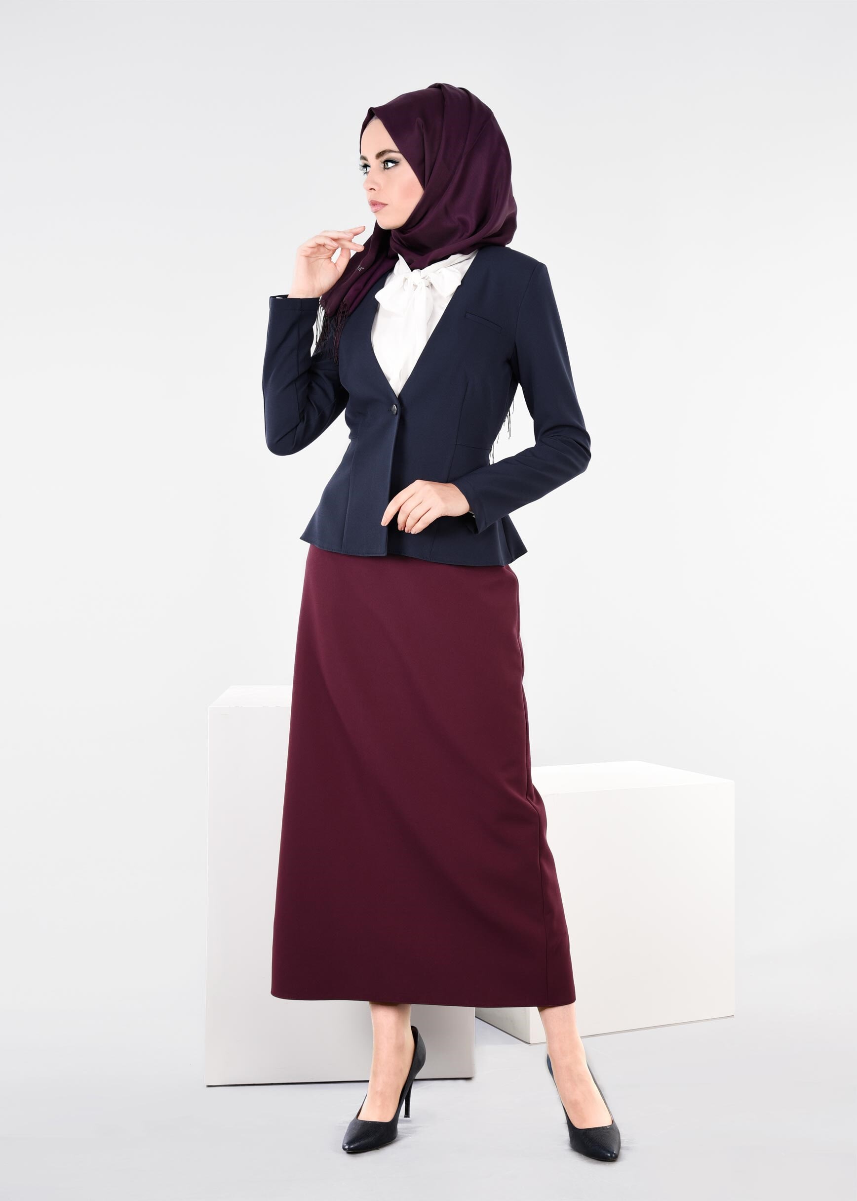 Tesettür giyim LACİVERT 4224 ZOOM CEKET 38/44 TEK36