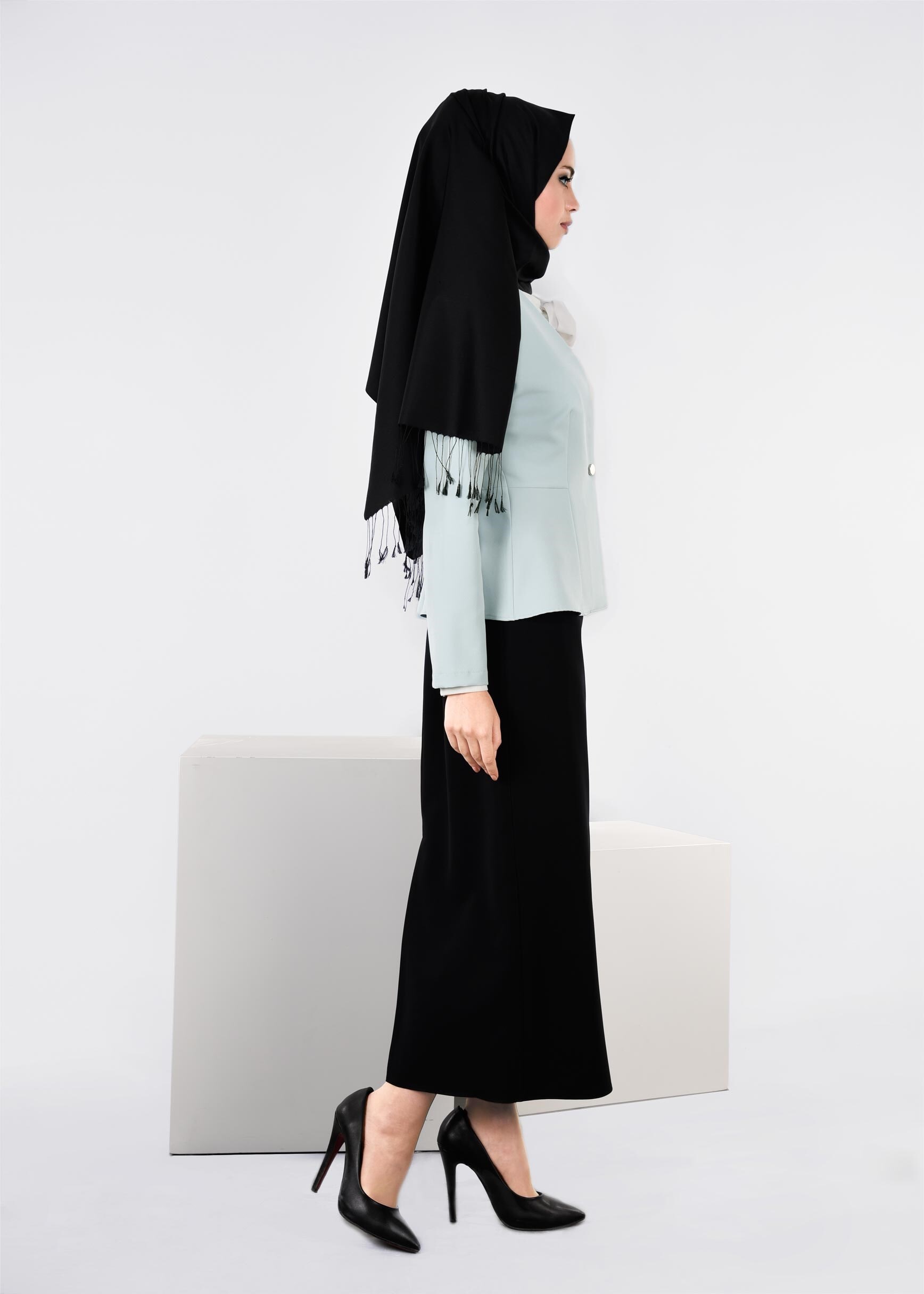 Tesettür giyim MAVİ 4224 ZOOM CEKET 38/44 TEK36