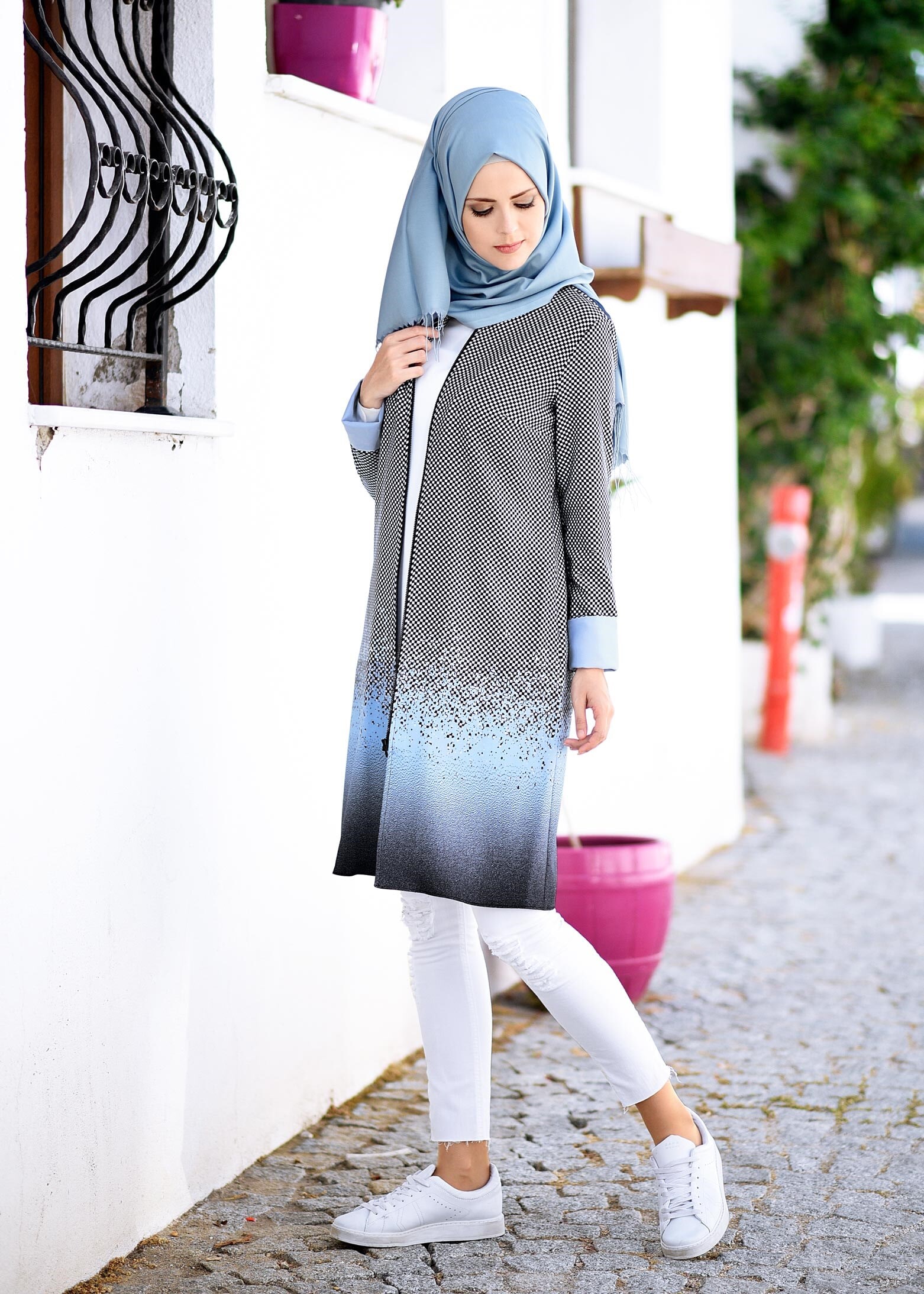 Tesettür giyim MAVİ 4276 POWER 2246 CEKET 38/46 TEK40