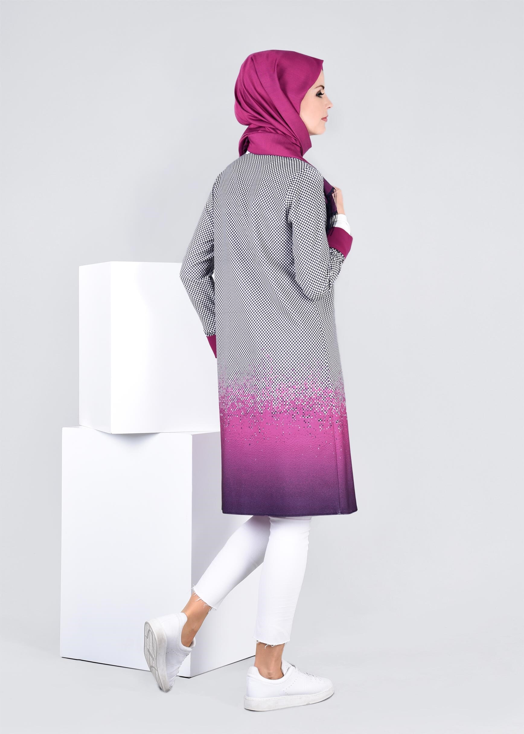 Tesettür giyim FUŞYA 4276 POWER 2246 CEKET 38/46 TEK40