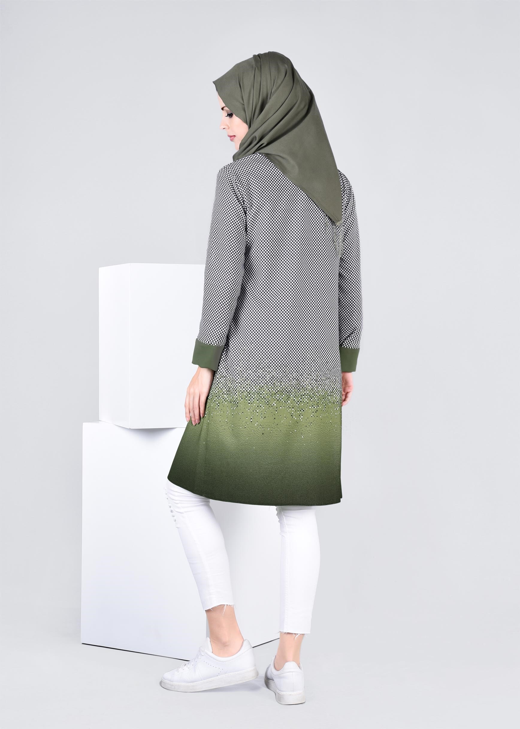 Tesettür giyim HAKİ 4276 POWER 2246 CEKET 38/46 TEK40