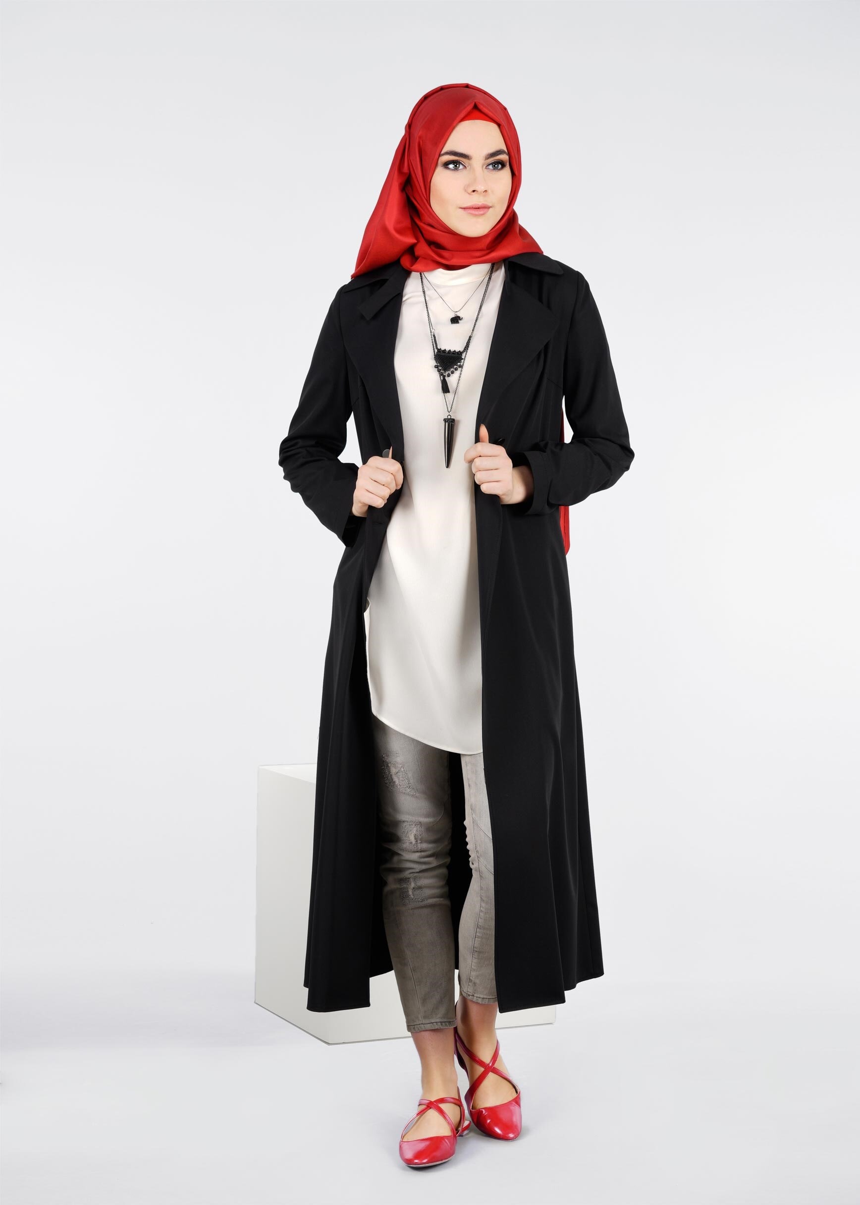 Tesettür giyim SİYAH 4322 NADYA 43414 CEKET 38/44 TEK36