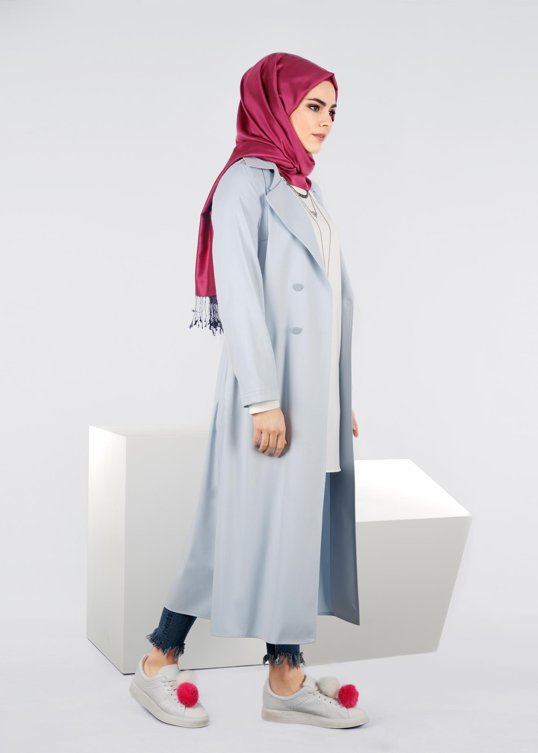 Tesettür giyim MAVİ 4322 NADYA 43414 CEKET 38/44 TEK36