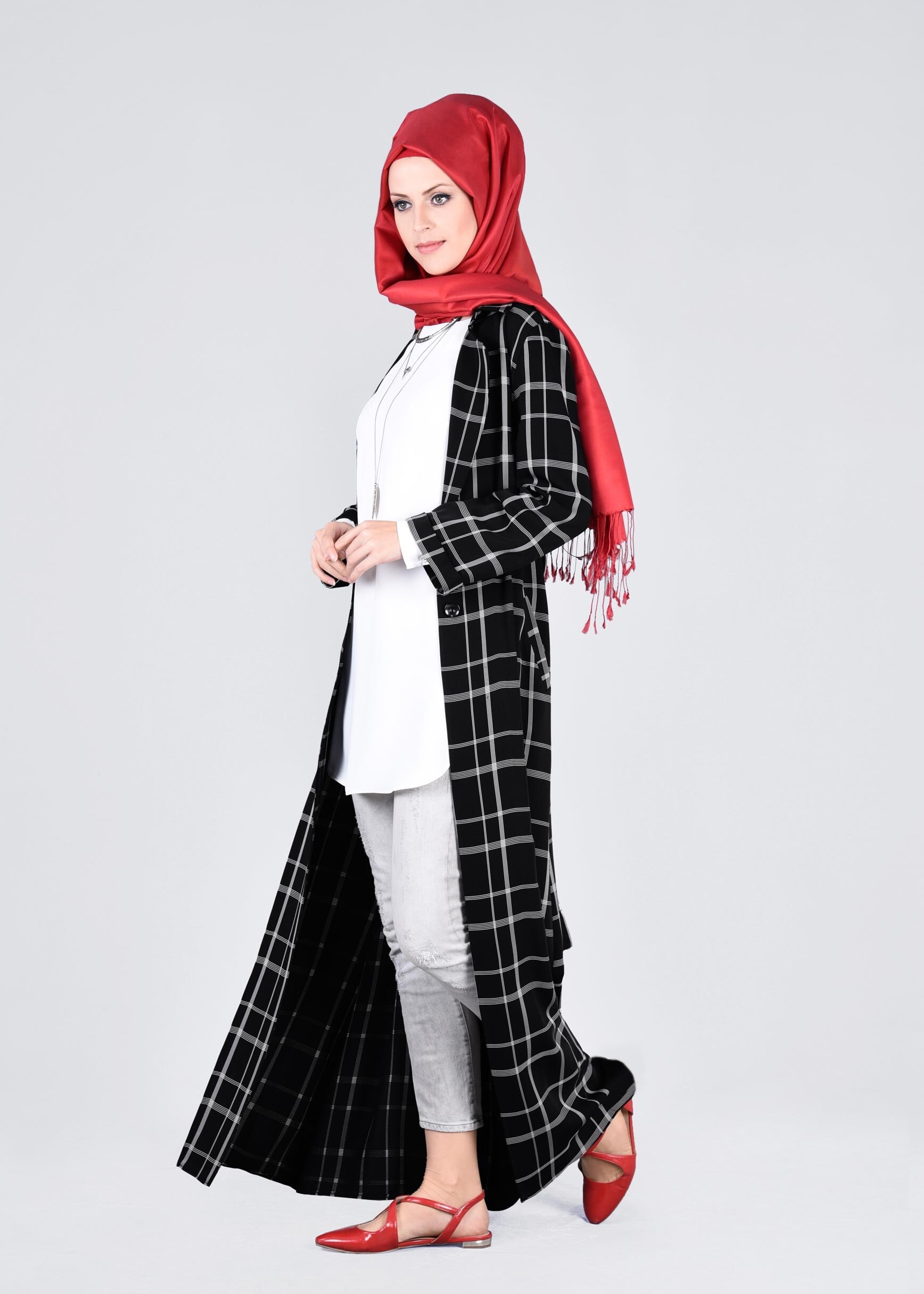 Tesettür giyim SİYAH 4345 AKADEMİA K.EKOSE CEKET 38/46 TEK40