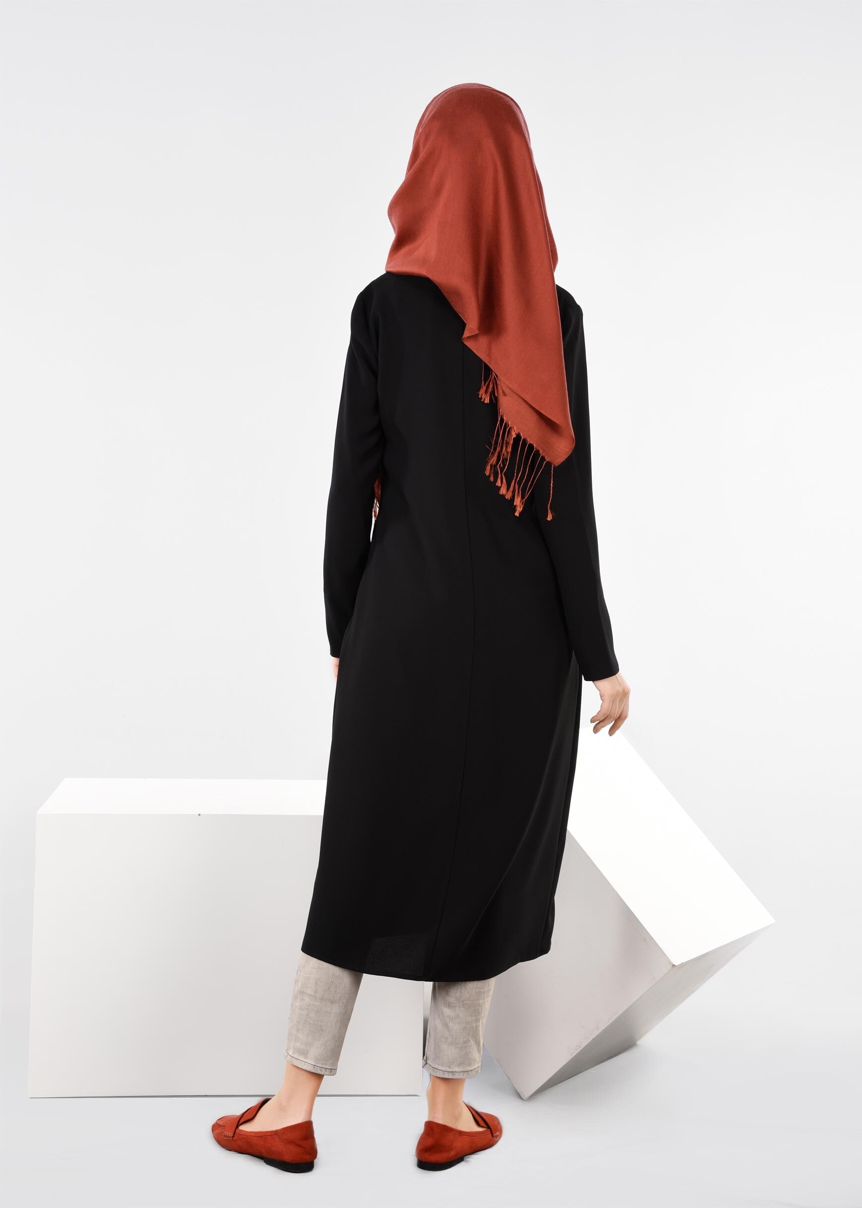 Tesettür giyim SİYAH 4351 ELVAN 3731 TESETTÜR CEKET 38/46 TEK40