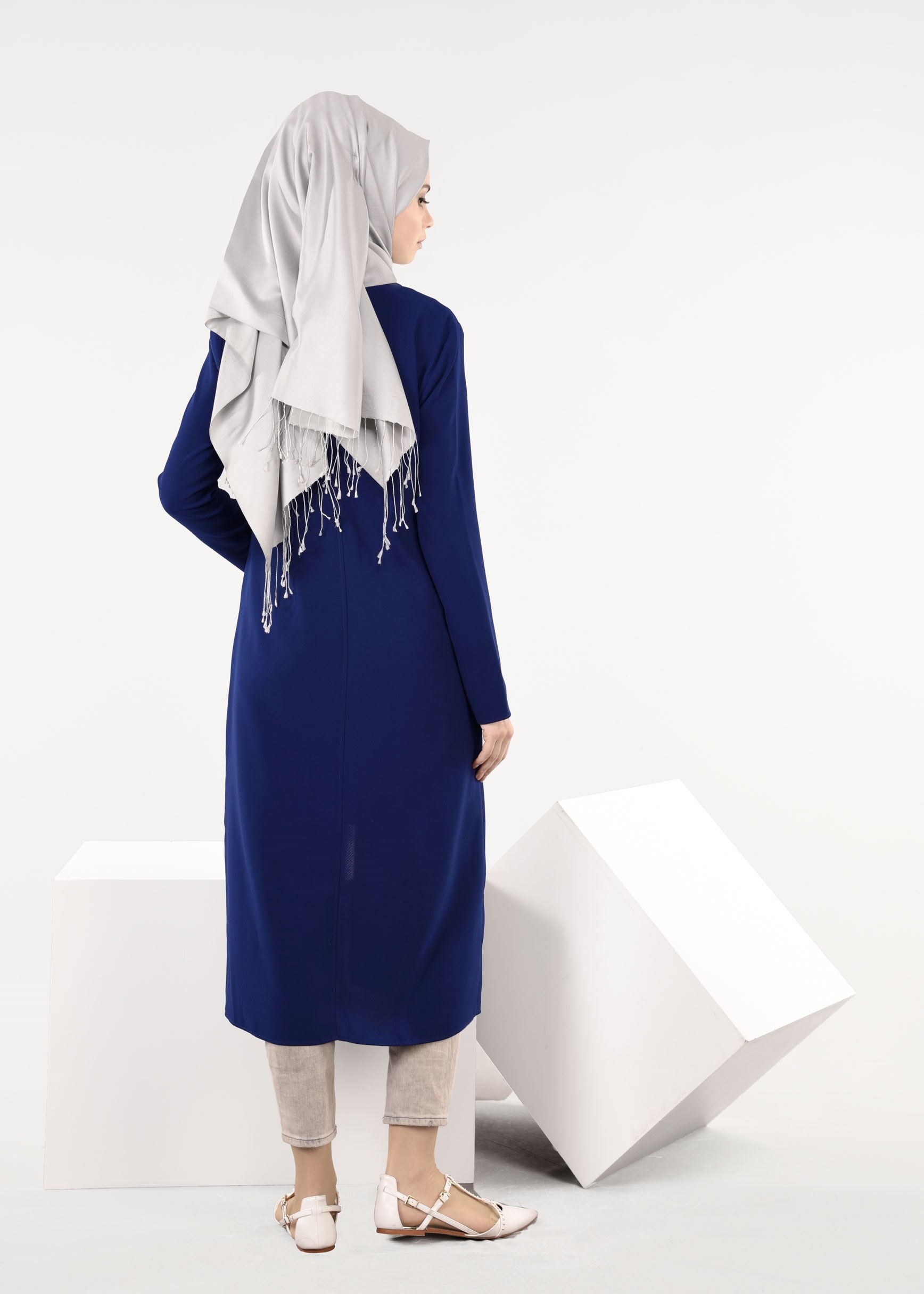 Tesettür giyim LACİVERT 4351 ELVAN 3731 TESETTÜR CEKET 38/46 TEK40