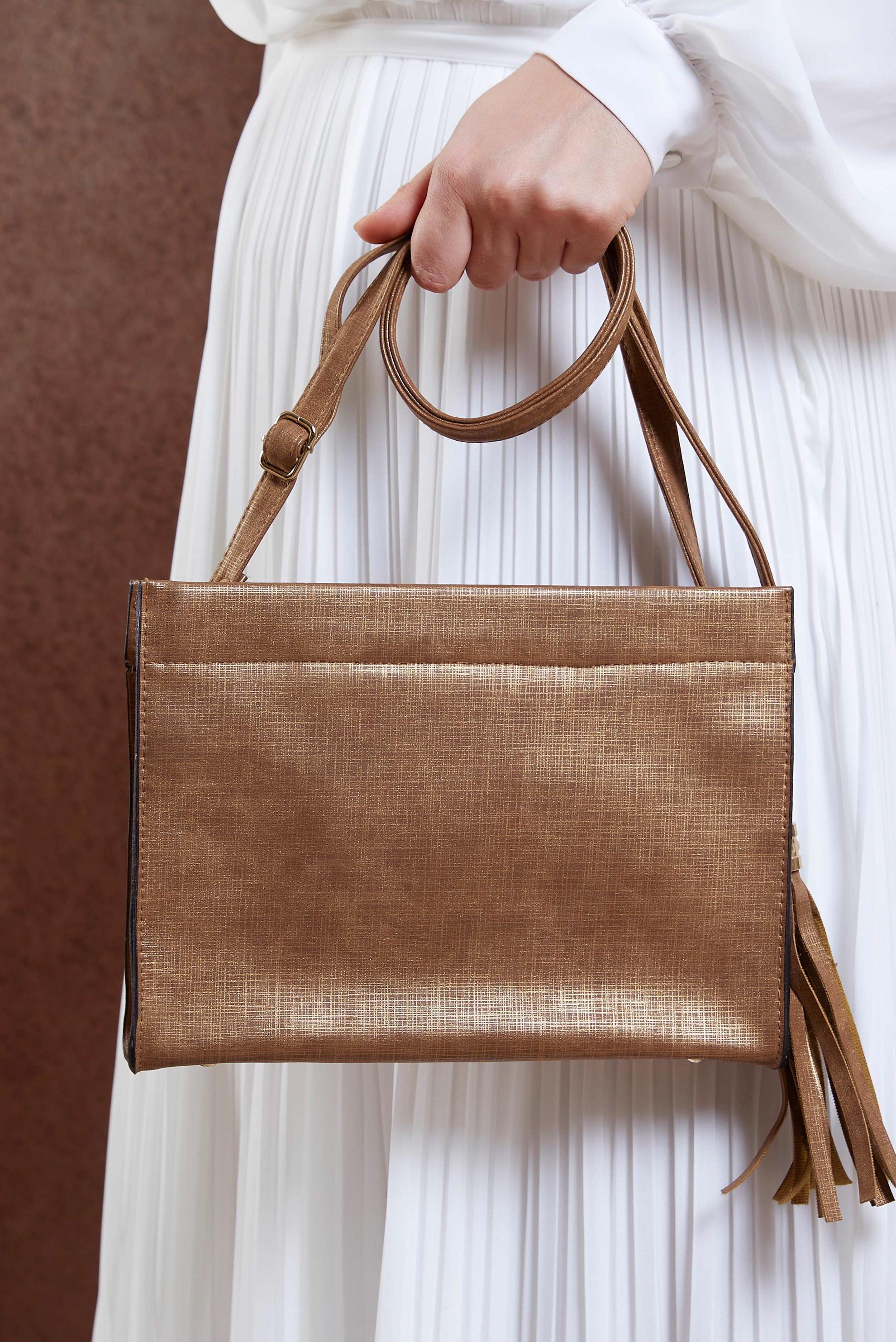 Tesettür giyim TABA ALVİNA ÇANTA 1503