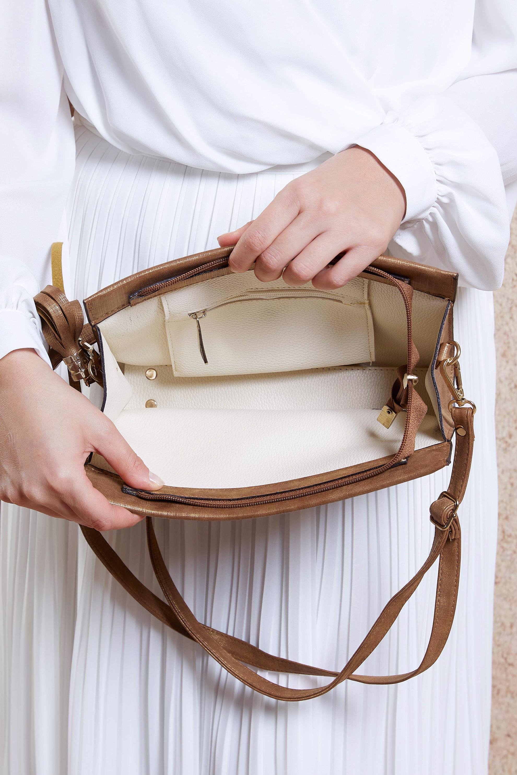 Tesettür giyim TABA ALVİNA ÇANTA 1503