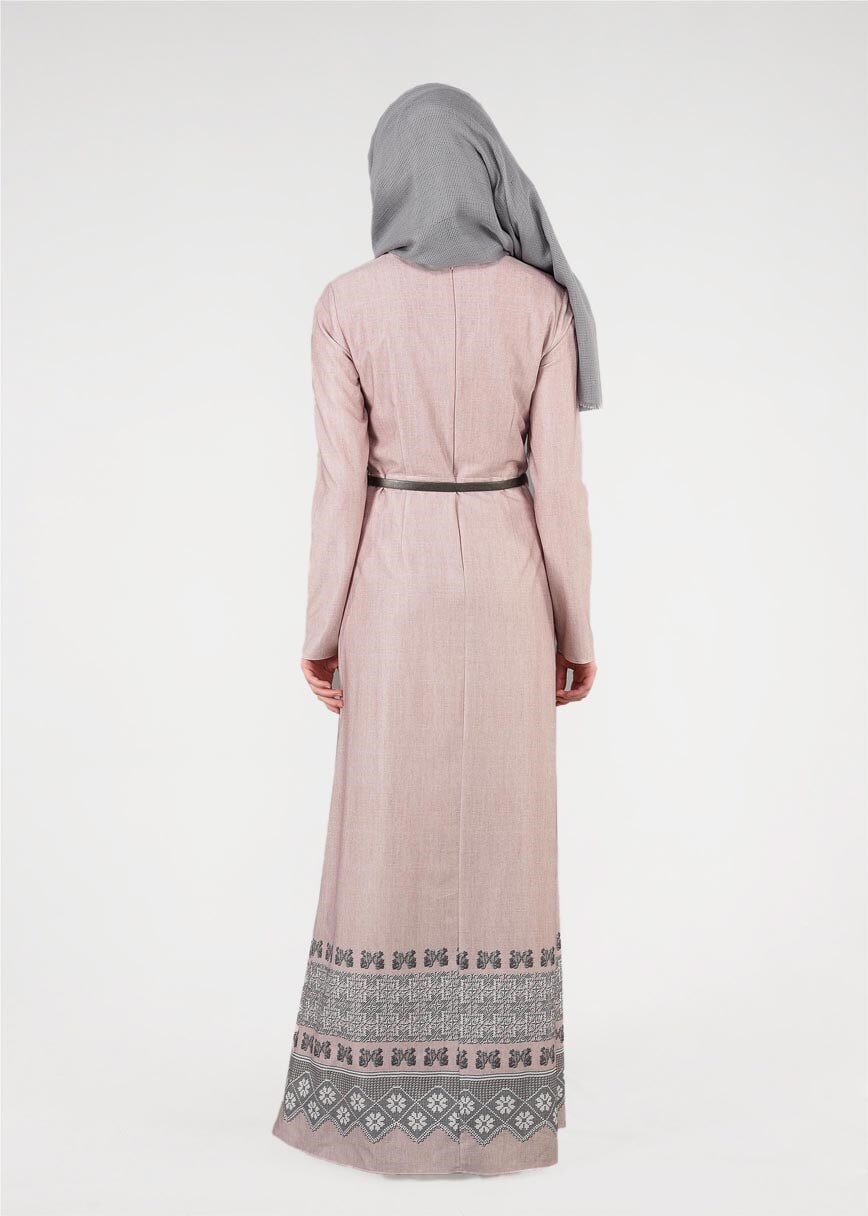 Tesettür giyim PUDRA 4455 Sakız 11318 Tesettür Elbise 38/44 TEK40