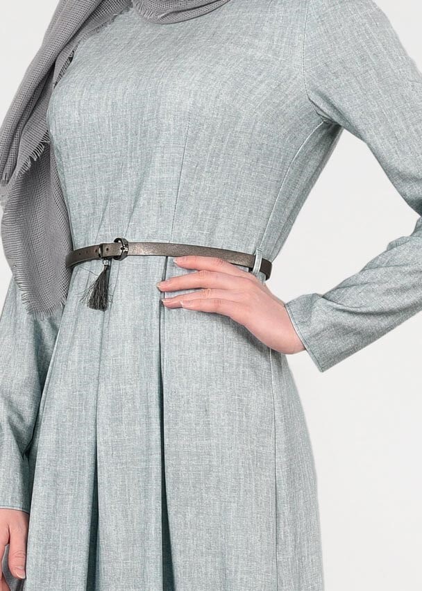 Tesettür giyim MAVİ 4455 Sakız 11318 Tesettür Elbise 38/44 TEK40