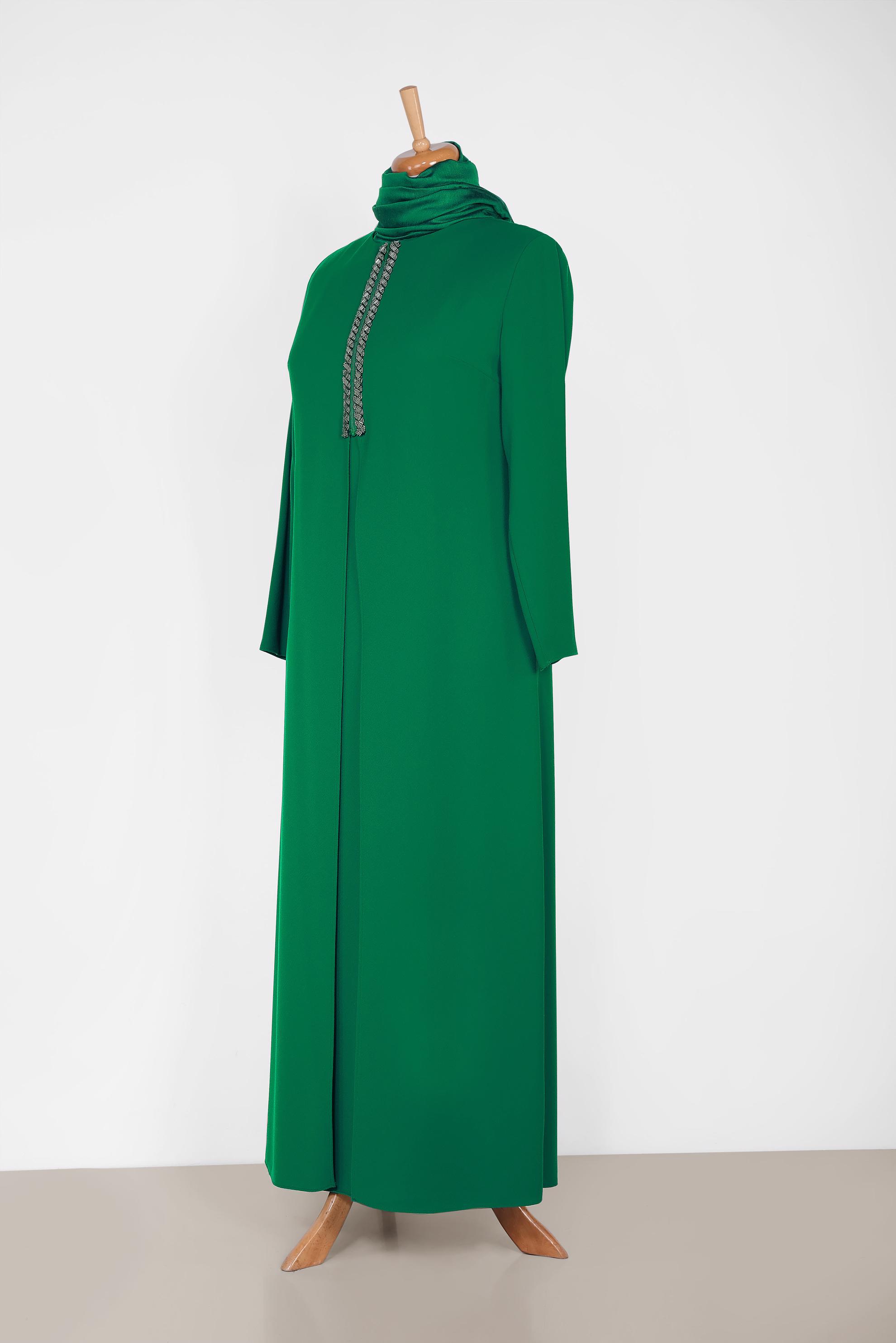 Tesettür giyim YEŞİL 2671 MARAL 5985 ELBİSE 44/50 TEK42