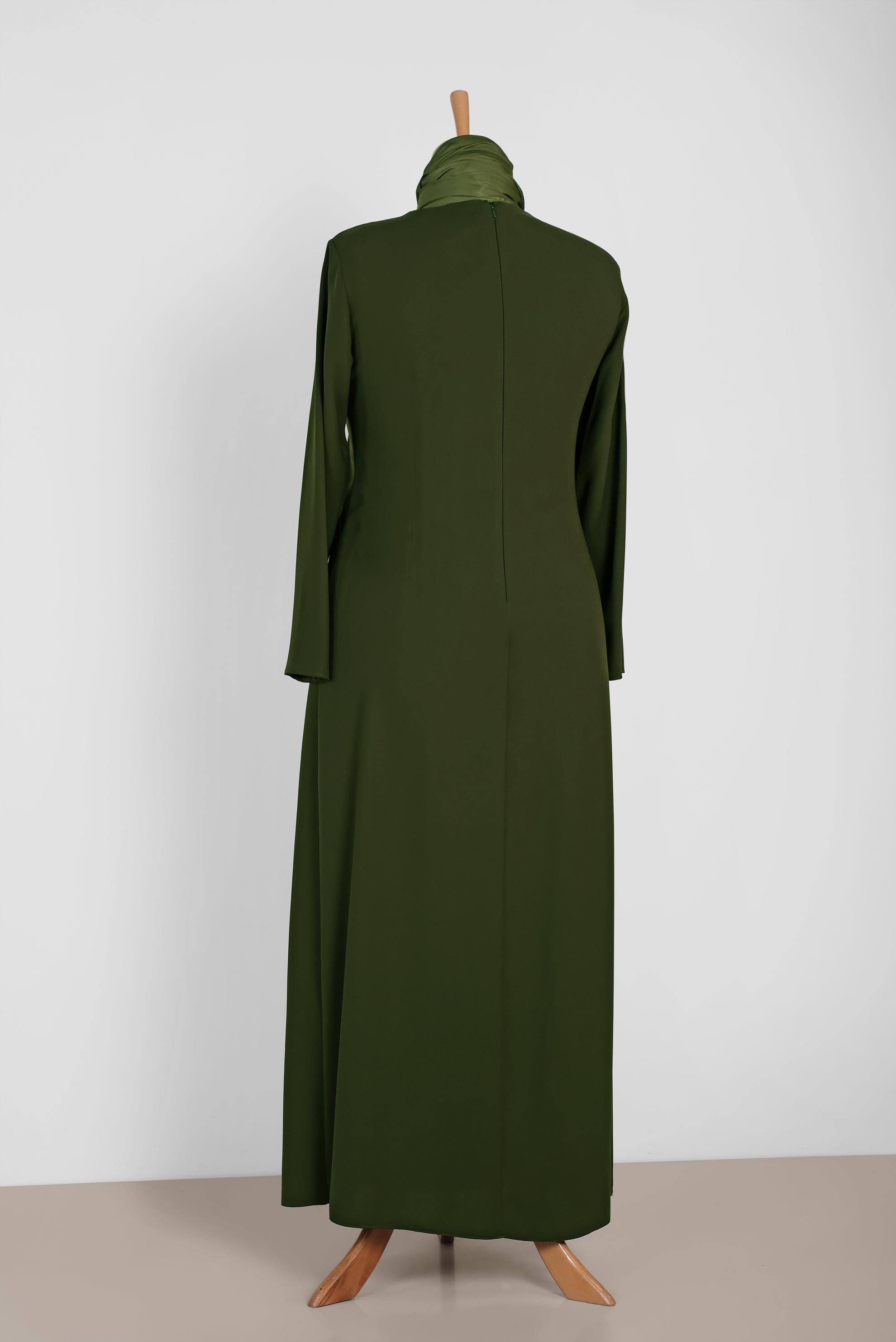 Tesettür giyim HAKİ 2671 MARAL 5985 ELBİSE 44/50 TEK42