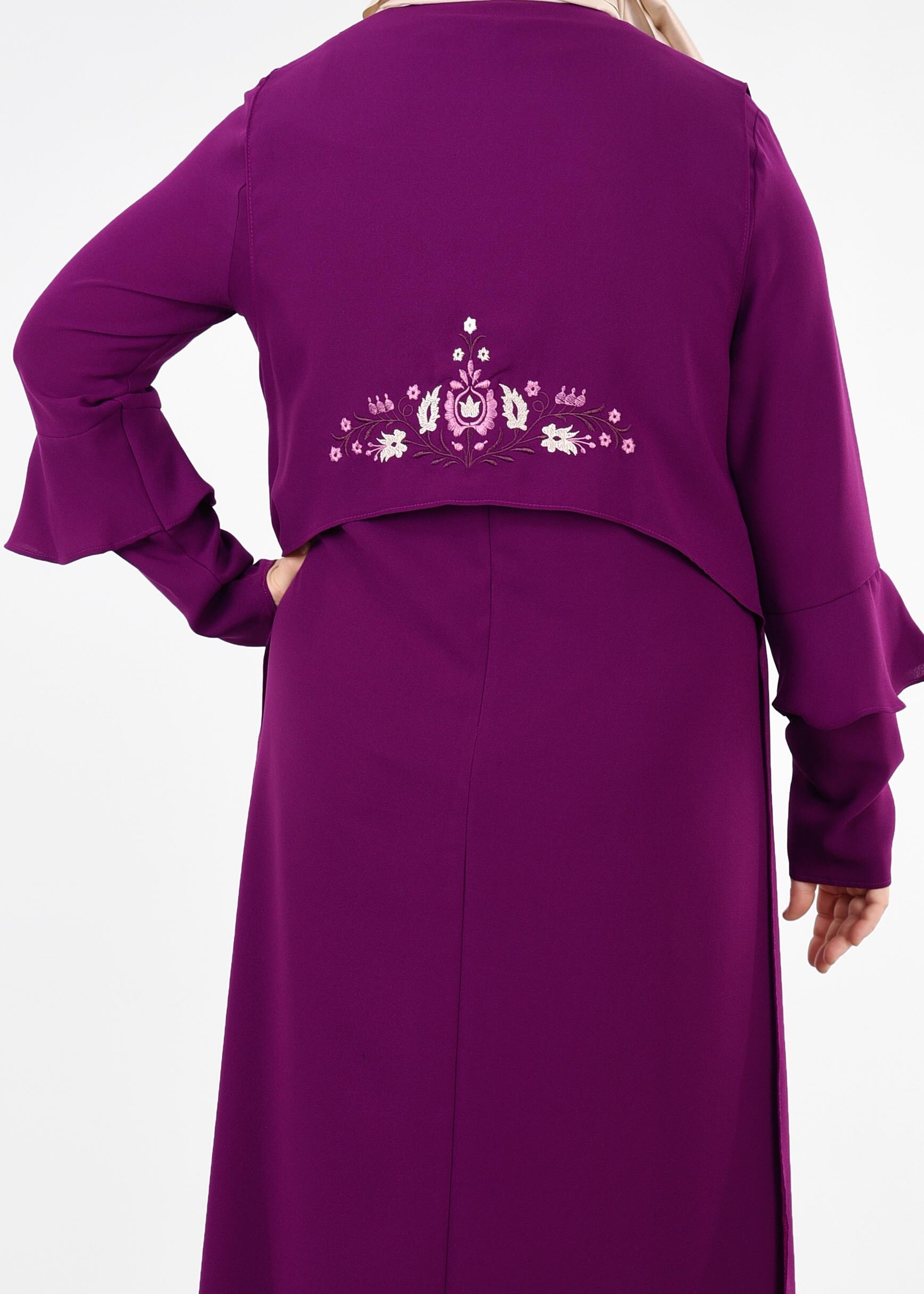 Tesettür giyim MOR 2697 NİL CREP 2&prime;Lİ ELBİSE 44/50 TEK46