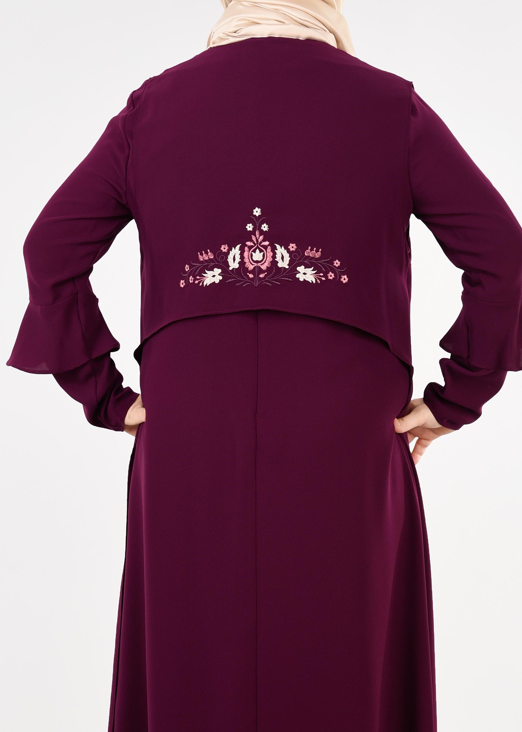 Tesettür giyim MÜRDÜM 2697 NİL CREP 2&prime;Lİ ELBİSE 44/50 TEK46