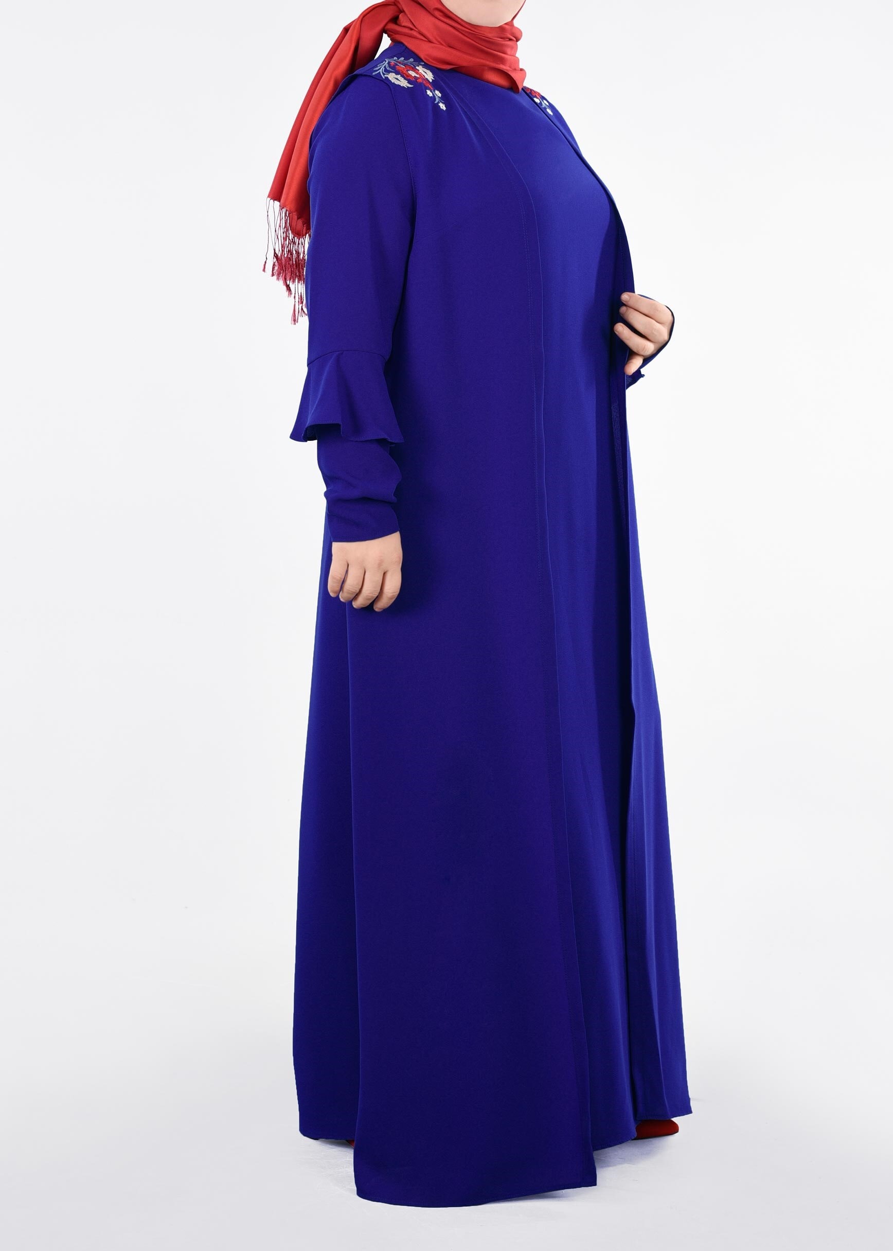 Tesettür giyim LACİVERT 2697 NİL CREP 2&prime;Lİ ELBİSE 44/50 TEK46