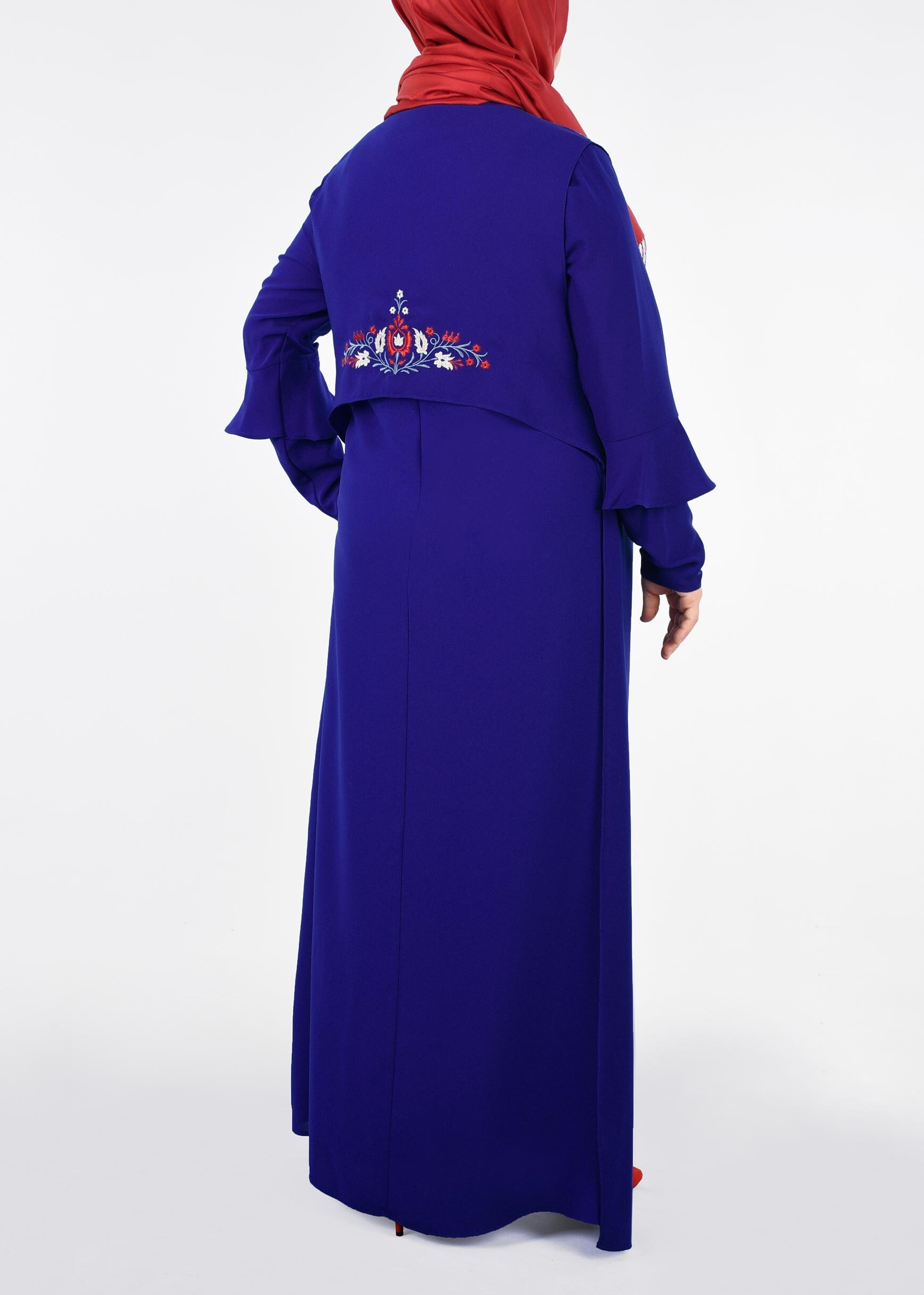 Tesettür giyim LACİVERT 2697 NİL CREP 2&prime;Lİ ELBİSE 44/50 TEK46