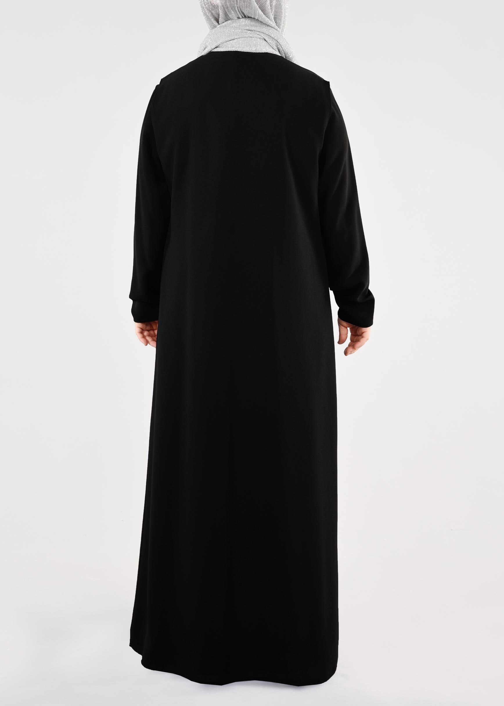 Tesettür giyim SİYAH 2699 NİL CREP 2&prime;Lİ ELBİSE 44/52 TEK46