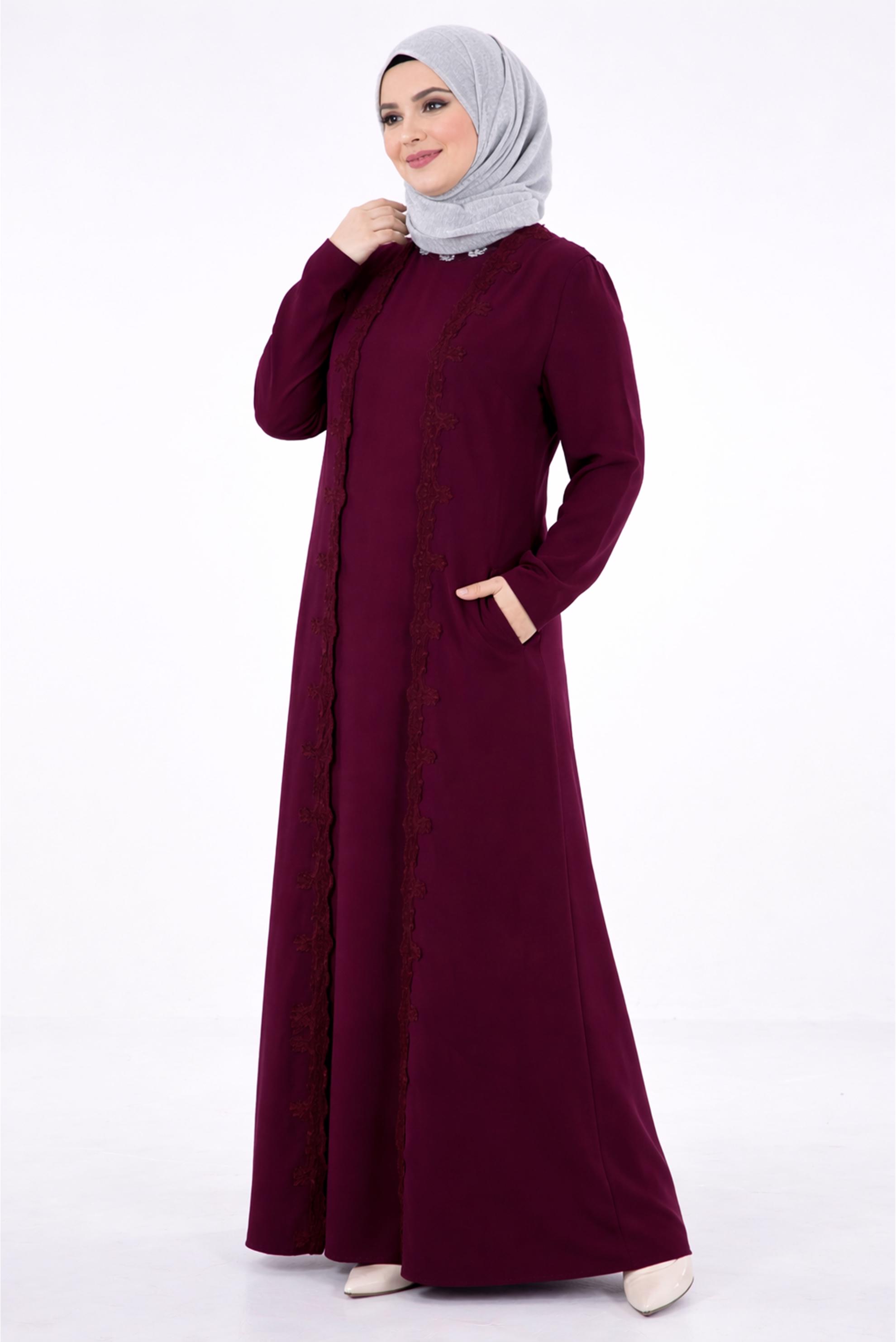 Tesettür giyim MÜRDÜM GÜPÜRLÜ ELBİSELİ TAKIM 2699