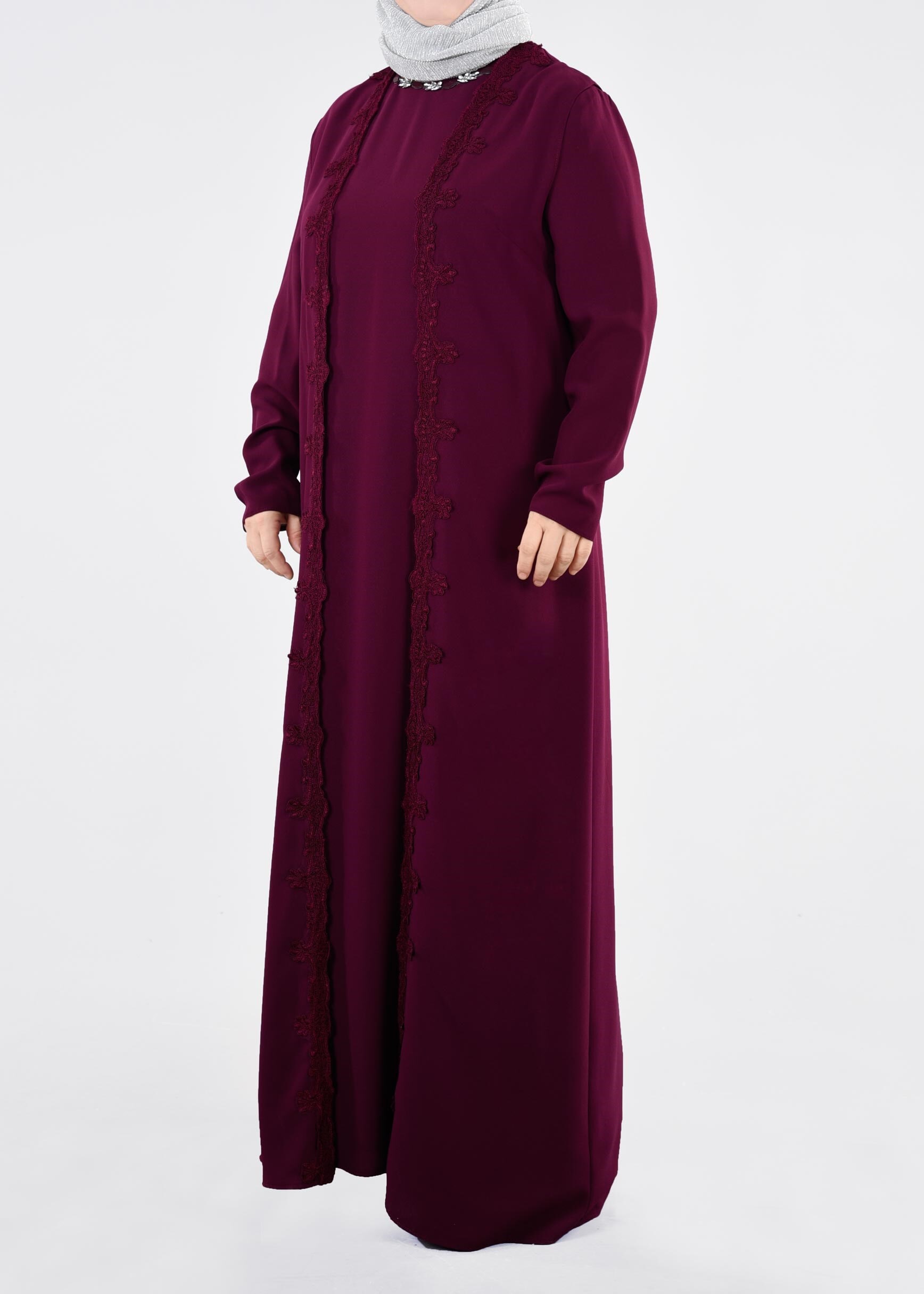 Tesettür giyim MÜRDÜM 2699 NİL CREP 2&prime;Lİ ELBİSE 44/52 TEK46