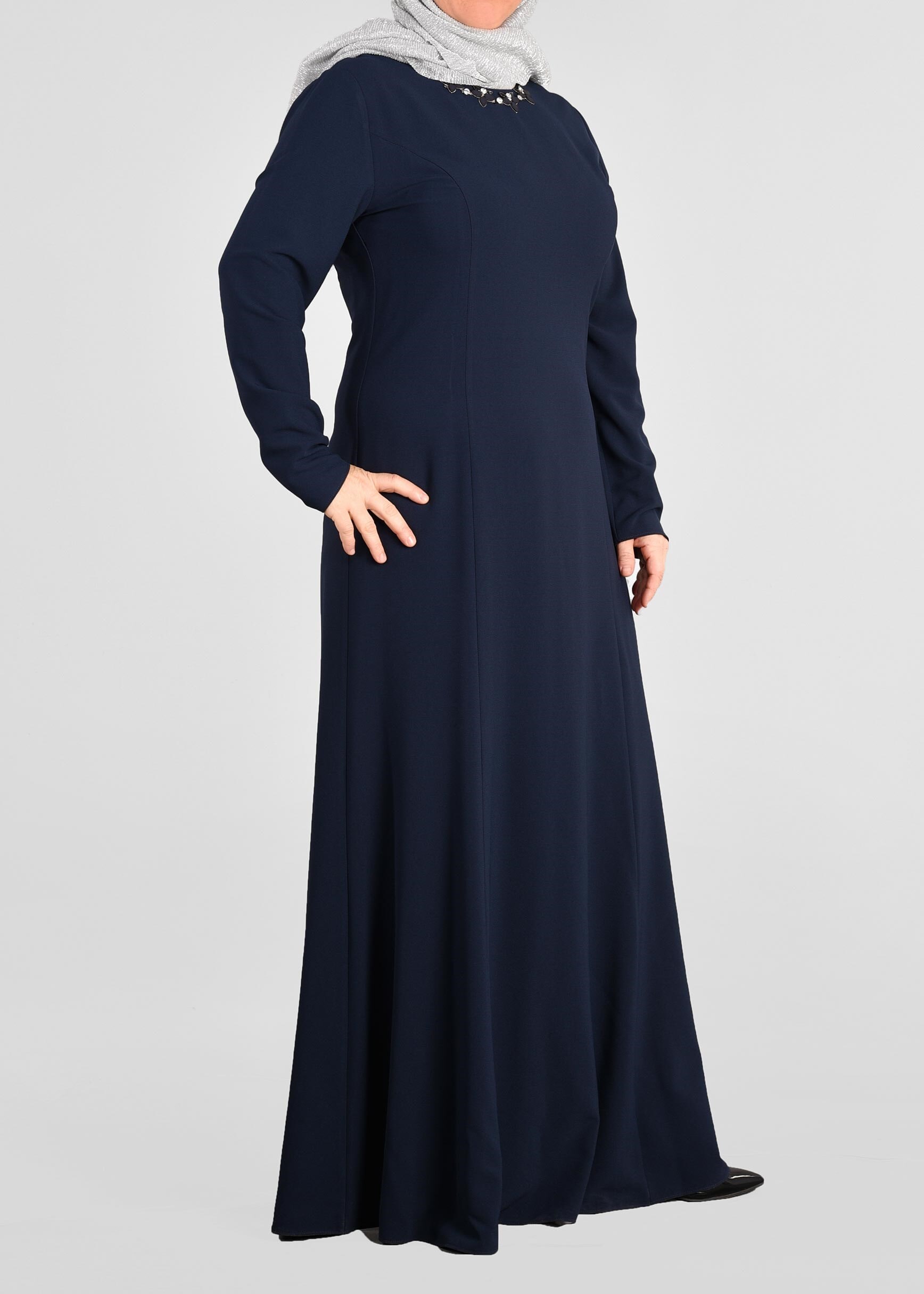 Tesettür giyim LACİVERT 2700 CAMİLA 6385 ELBİSE 44/48 TEK42