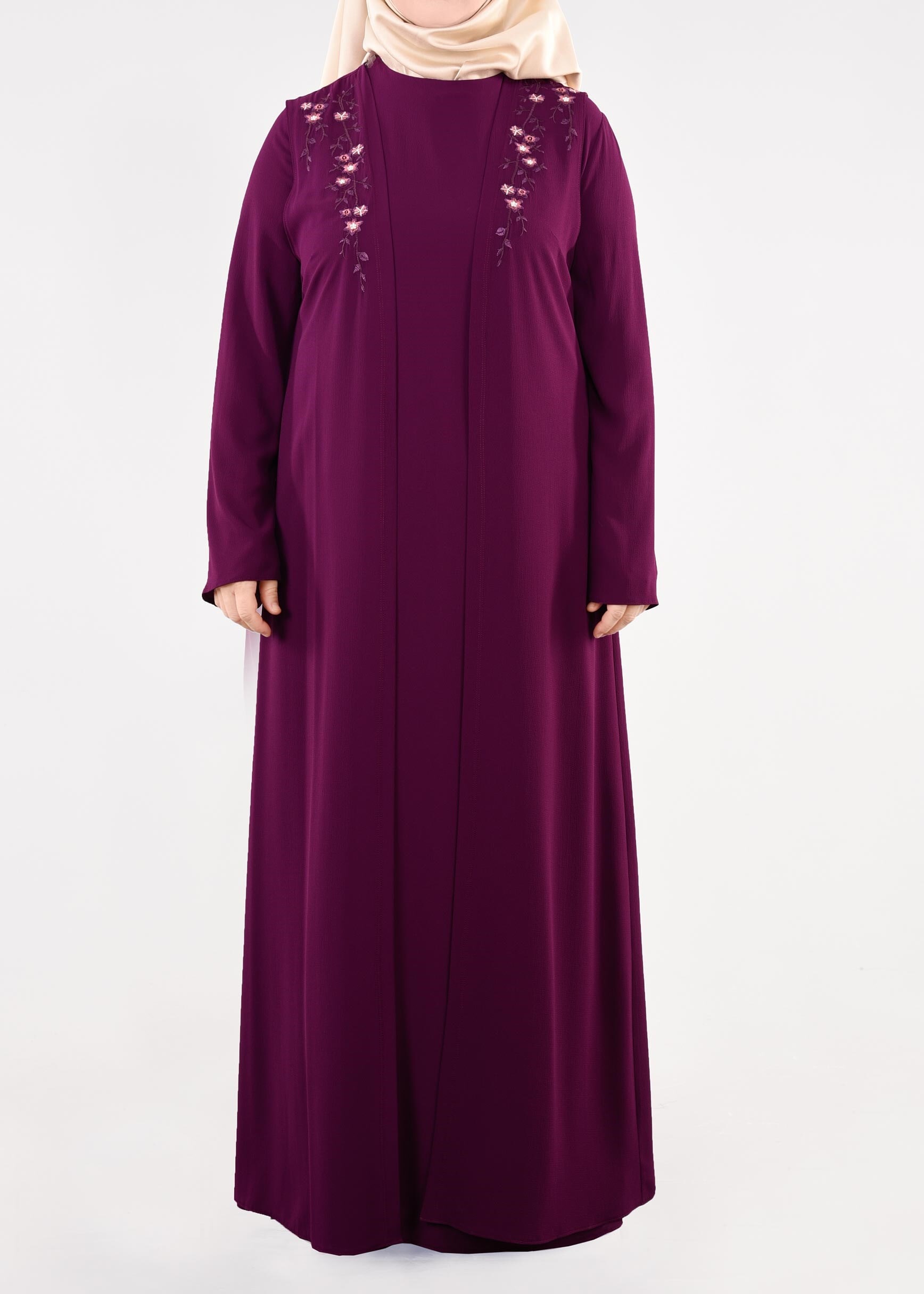 Tesettür giyim MÜRDÜM 2702 NİŞANTAŞI 2′Lİ ELBİSE 44/50 TEK46